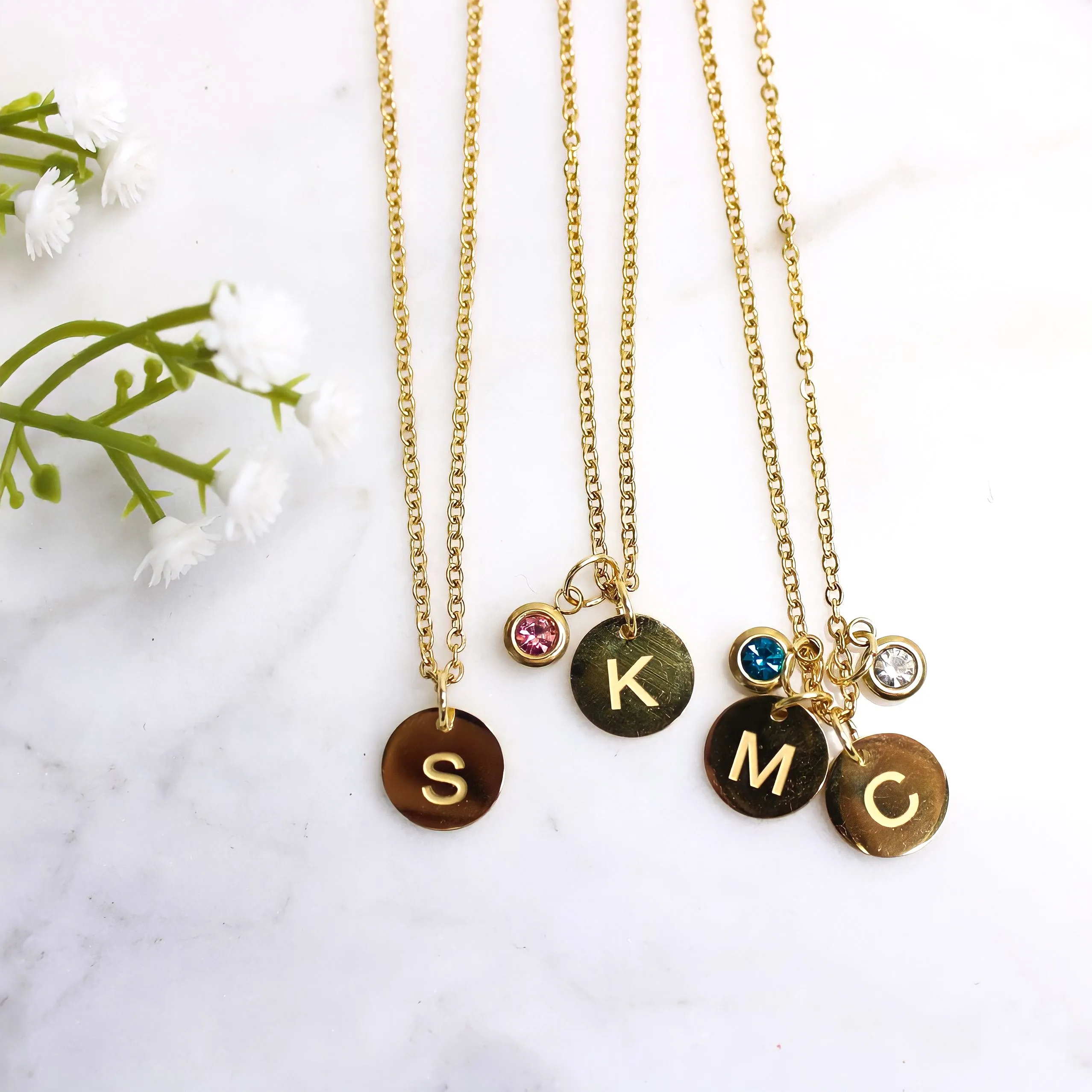 Round Initial Charms
