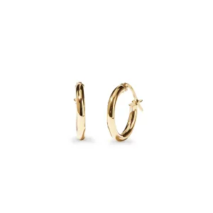 Round Polished Hoop Earrings in 9ct Yellow Gold