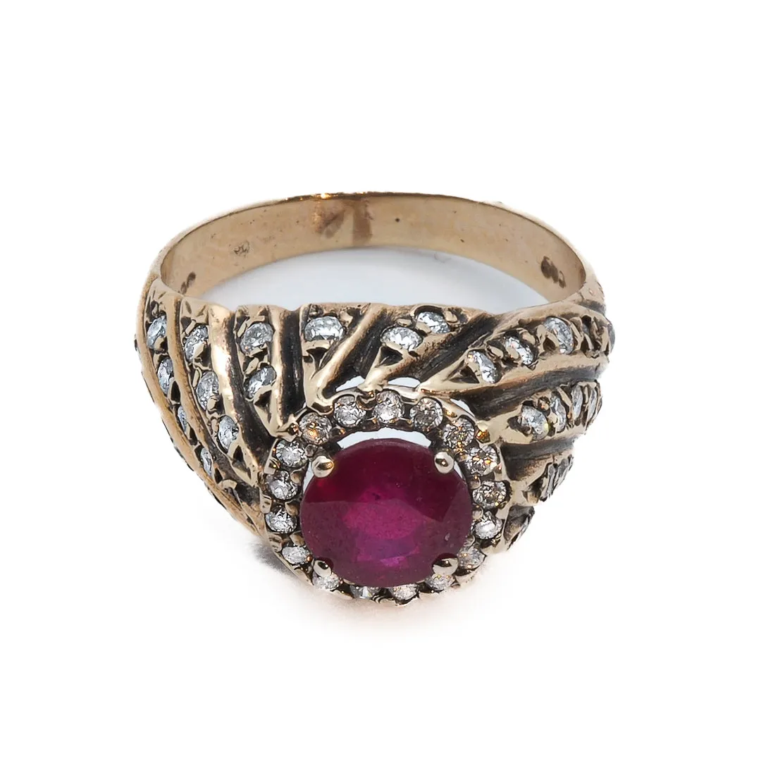 ROUND SPIRAL RUBY RING