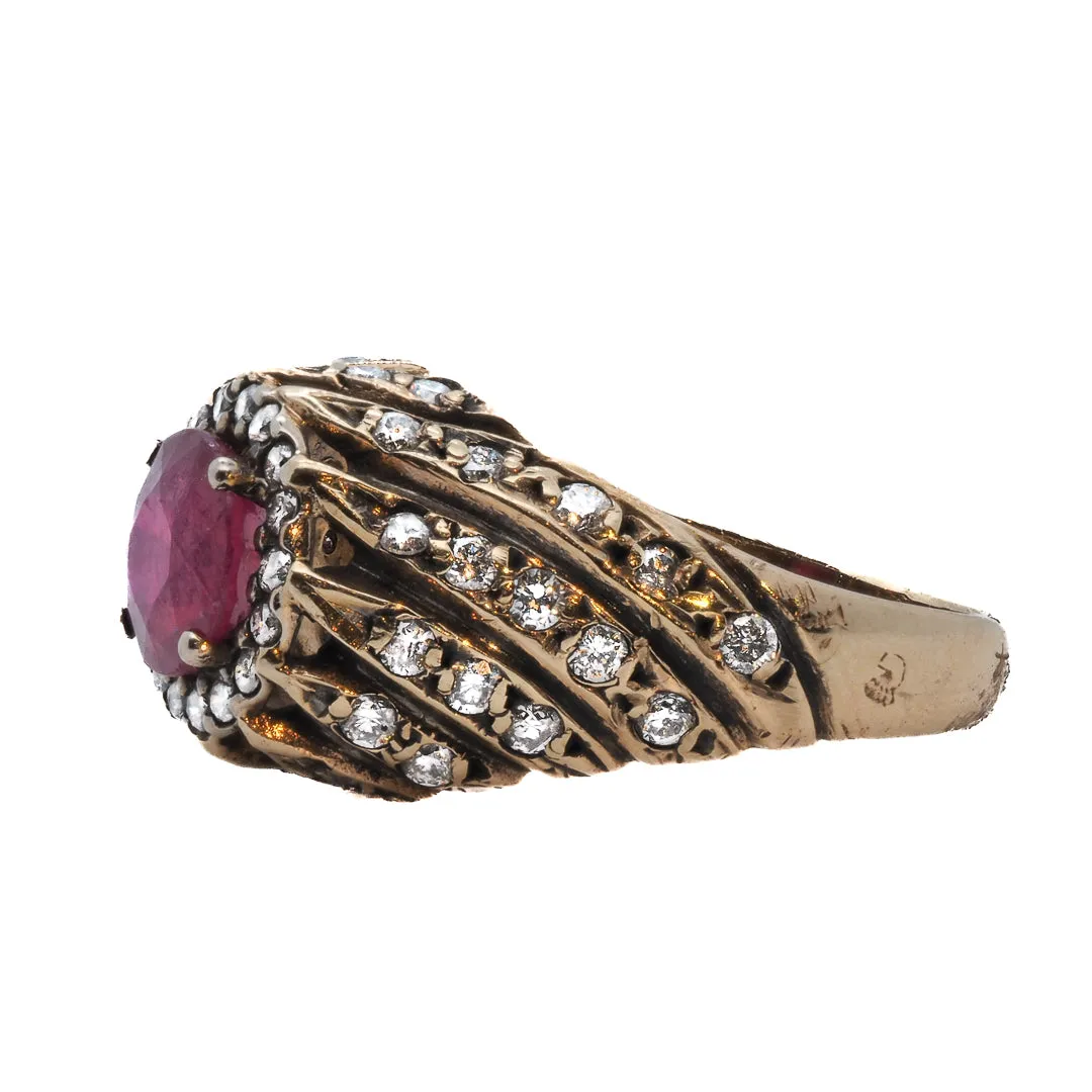 ROUND SPIRAL RUBY RING