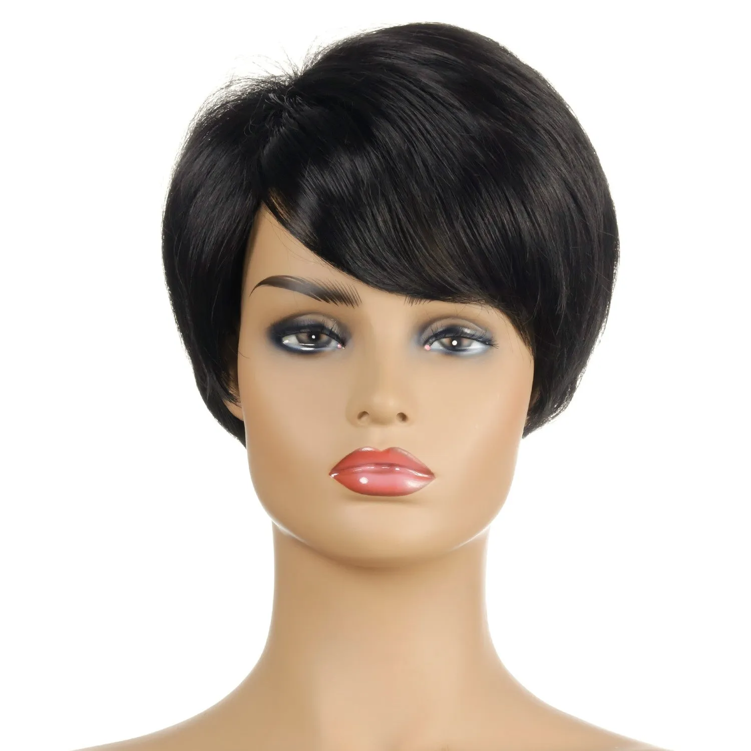 Ruby | Black Short Pixie Cut Straight Synthetic Hair Wig With Bangs