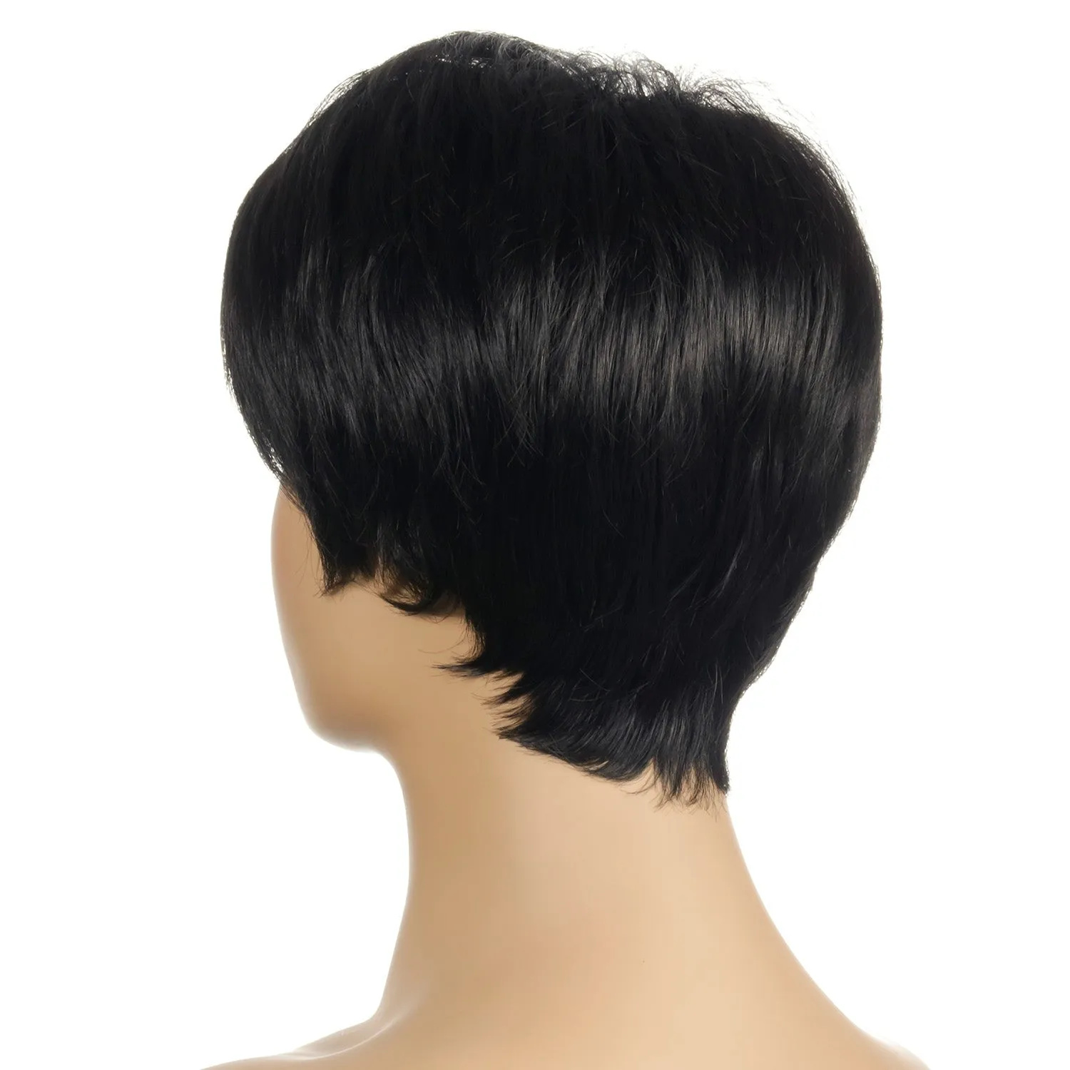 Ruby | Black Short Pixie Cut Straight Synthetic Hair Wig With Bangs