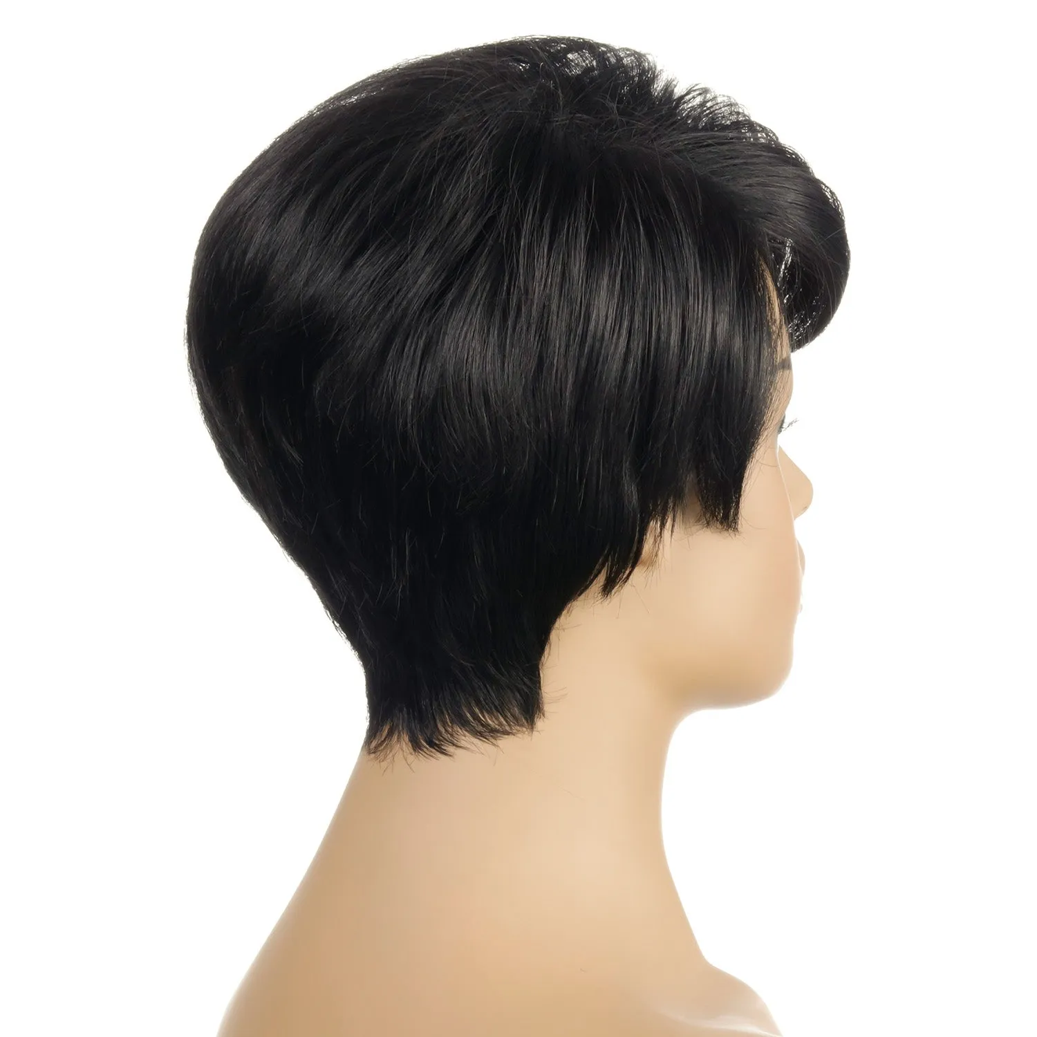 Ruby | Black Short Pixie Cut Straight Synthetic Hair Wig With Bangs