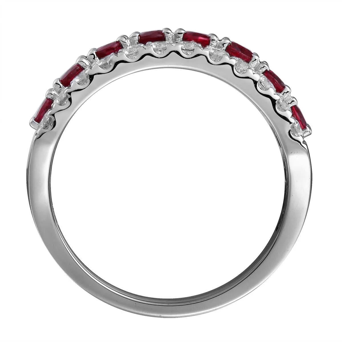 Ruby Oval-cut and White Diamond Ring