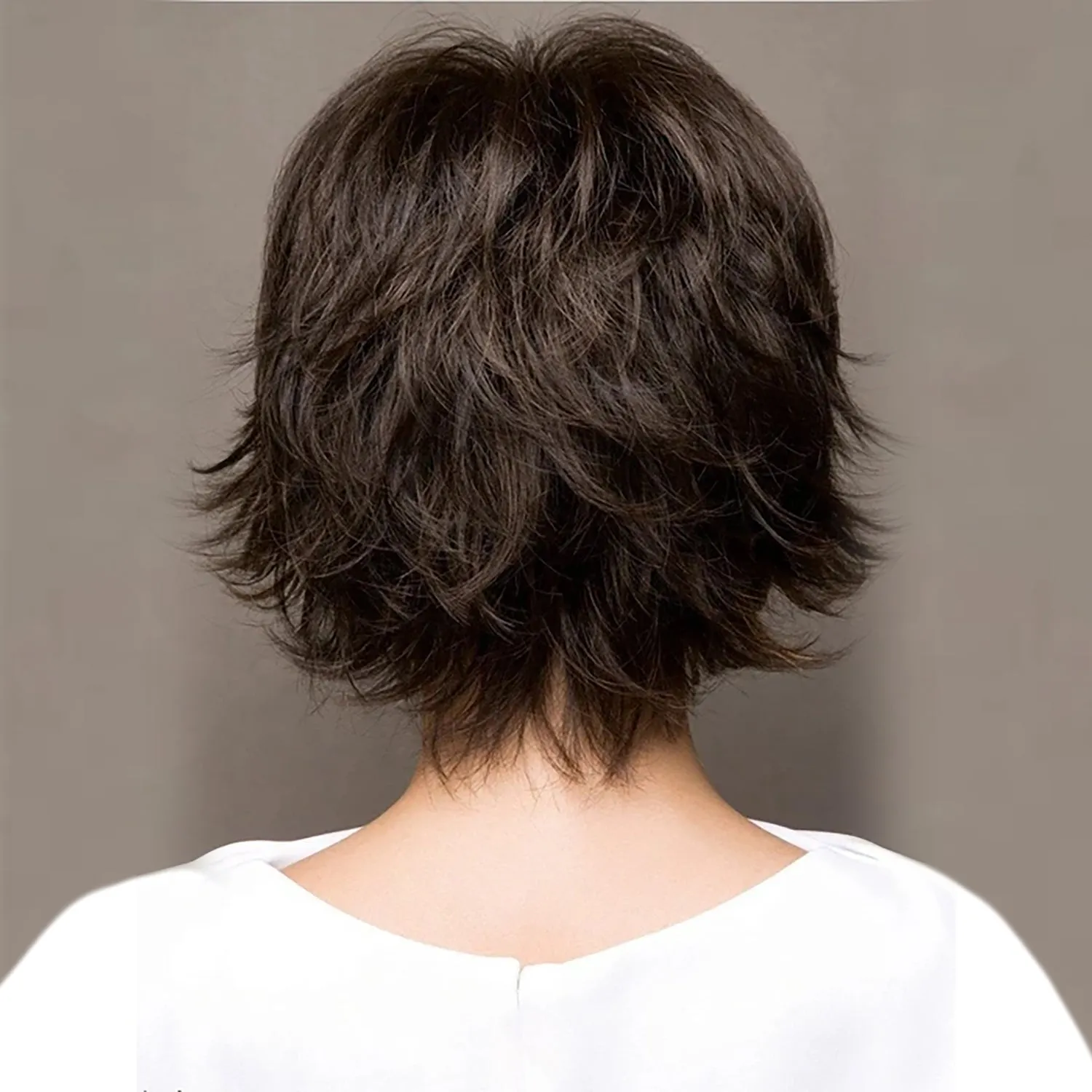 Sai | Beautiful Natural Dark Brown Blonde Highlight Pixie Cut Curly Short Synthetic Hair Wig