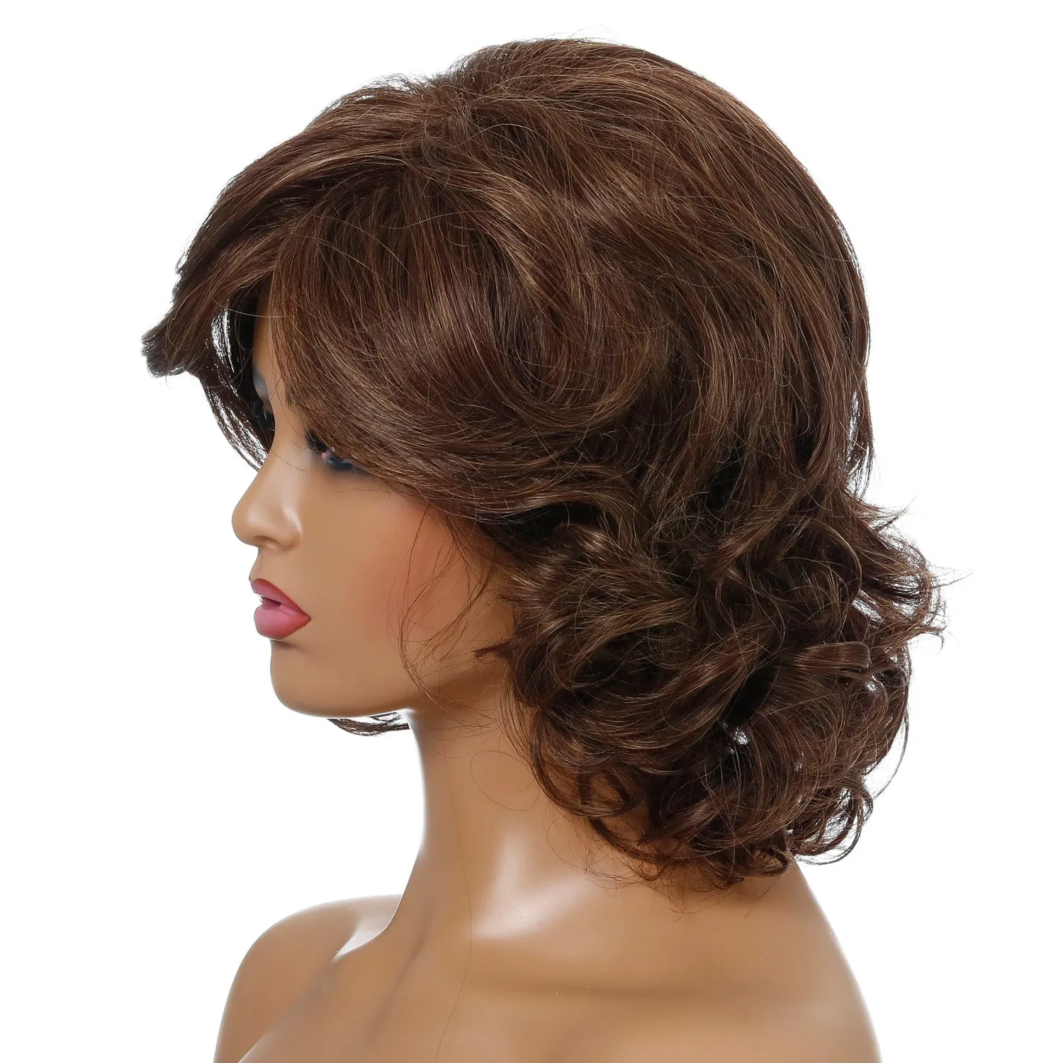 Samatha | Brown Medium Wavy Synthetic Hair Wig
