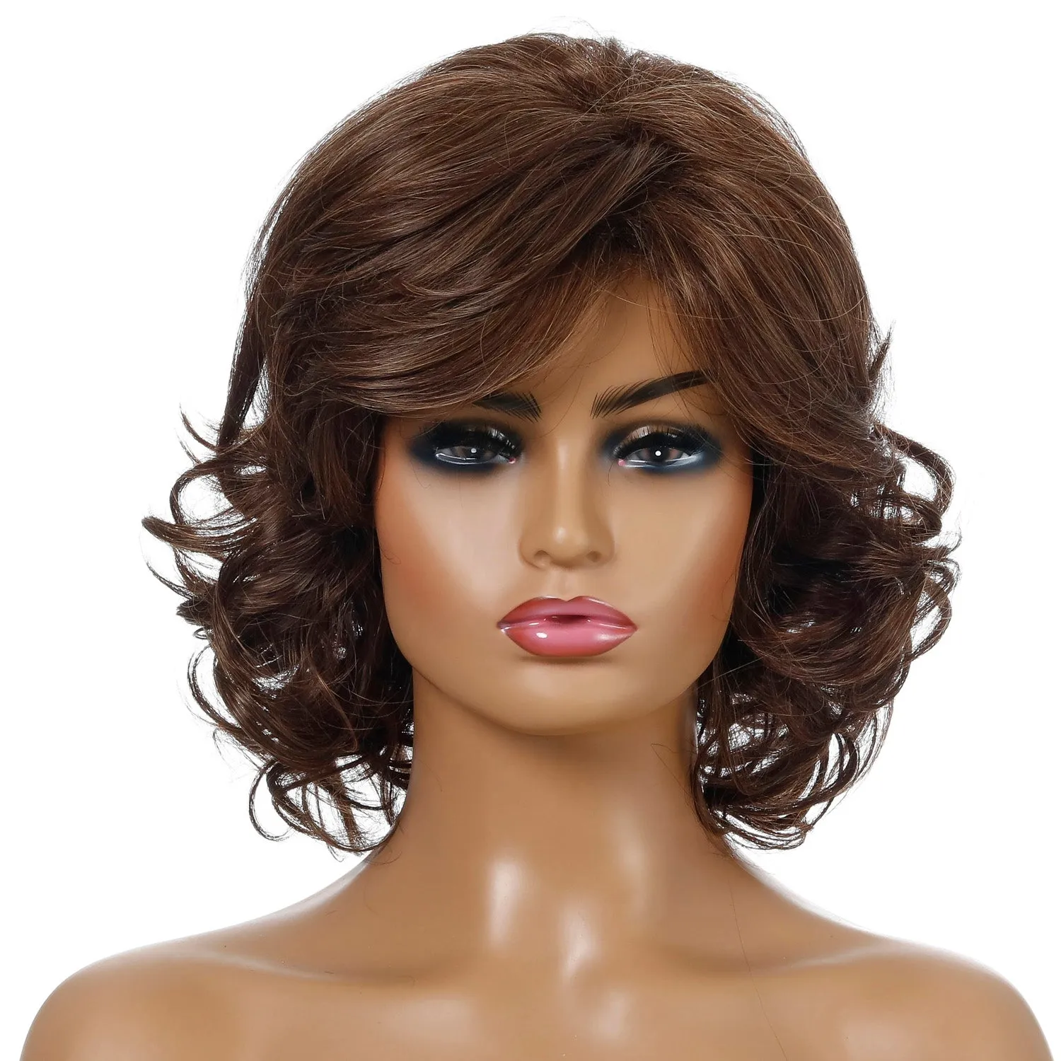 Samatha | Brown Medium Wavy Synthetic Hair Wig