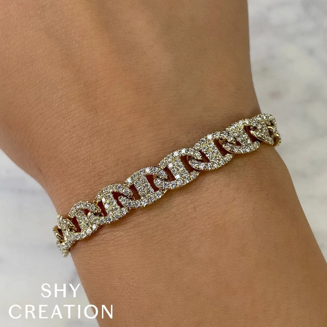 Shy Creation Mariner Link Diamond Bracelet