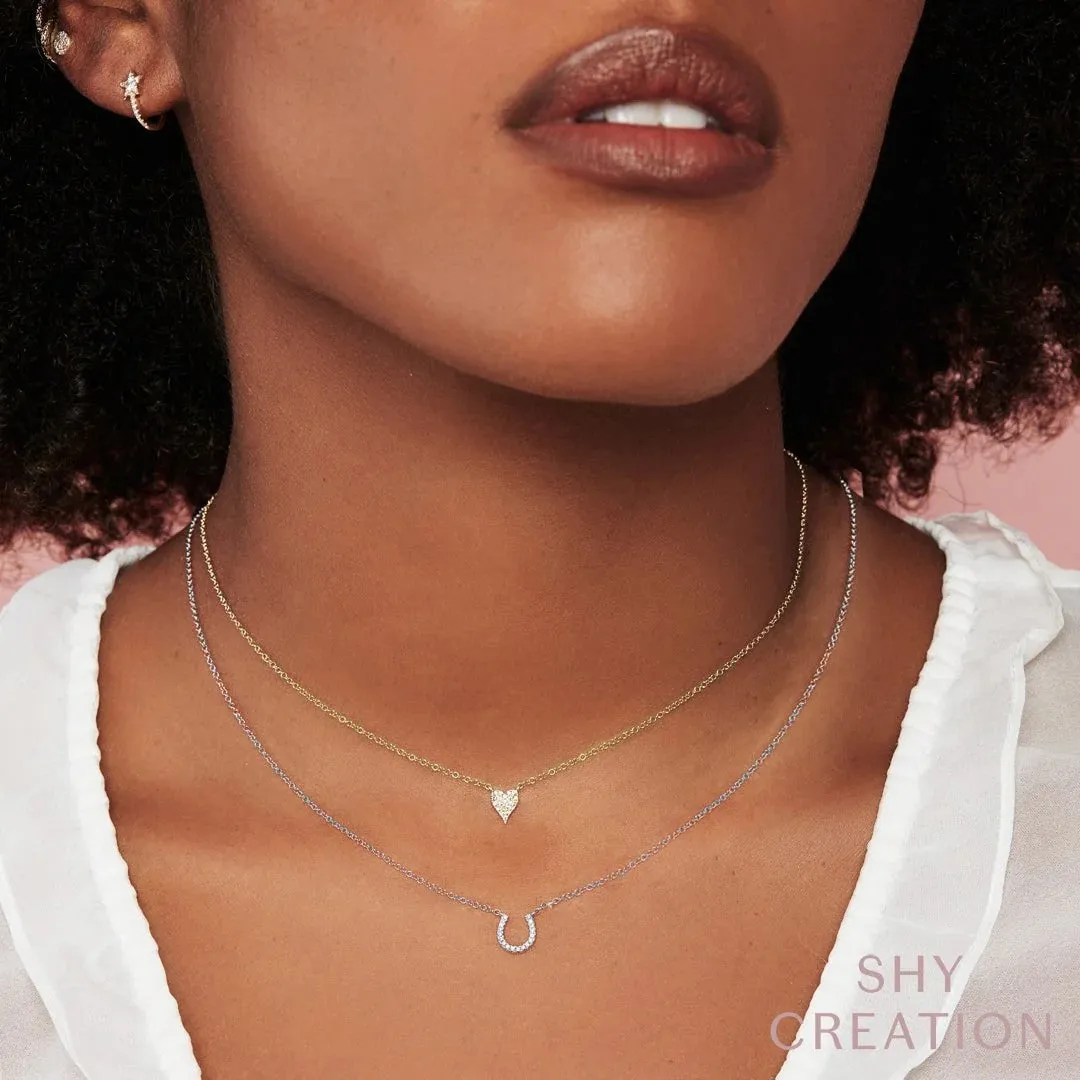 Shy Creation Petite Diamond Heart Necklace