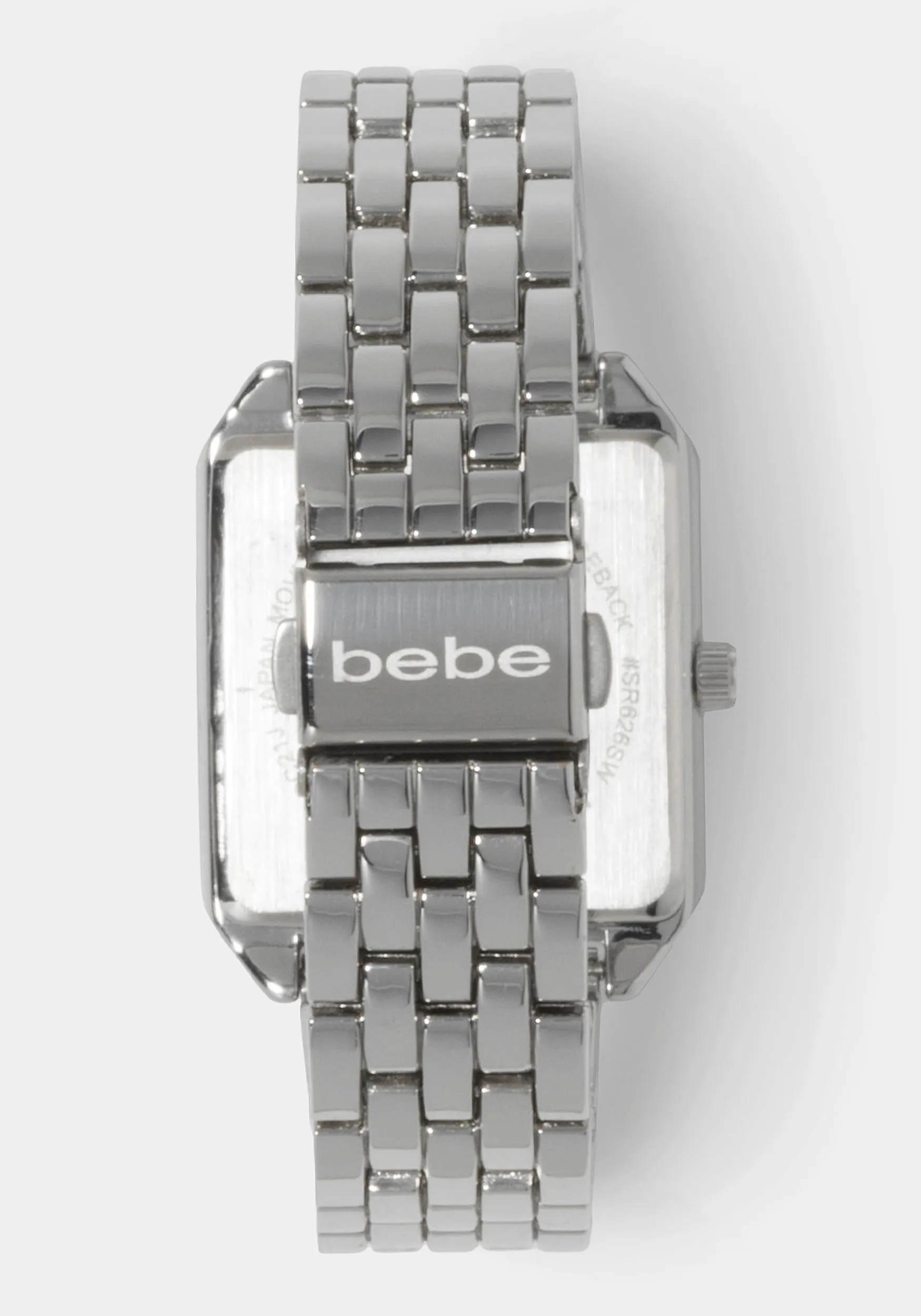 Silver Link Rectangle Bracelet Diamond Dial Watch