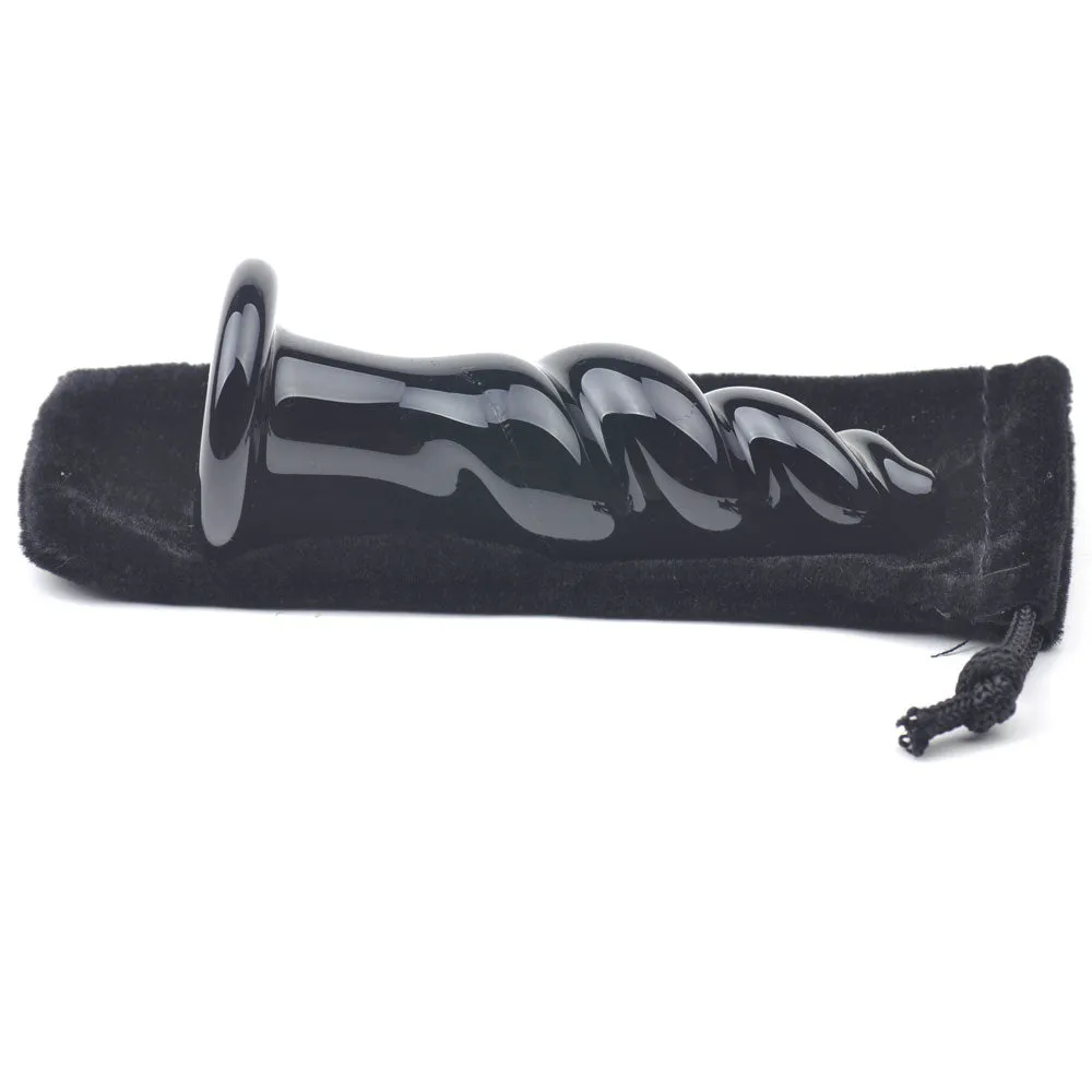 Sinful Tornado Black Glass 11cm Anal Plug