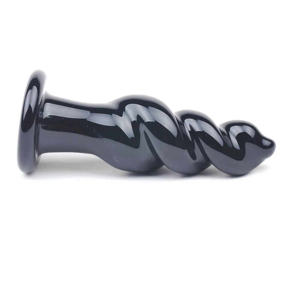 Sinful Tornado Black Glass 11cm Anal Plug