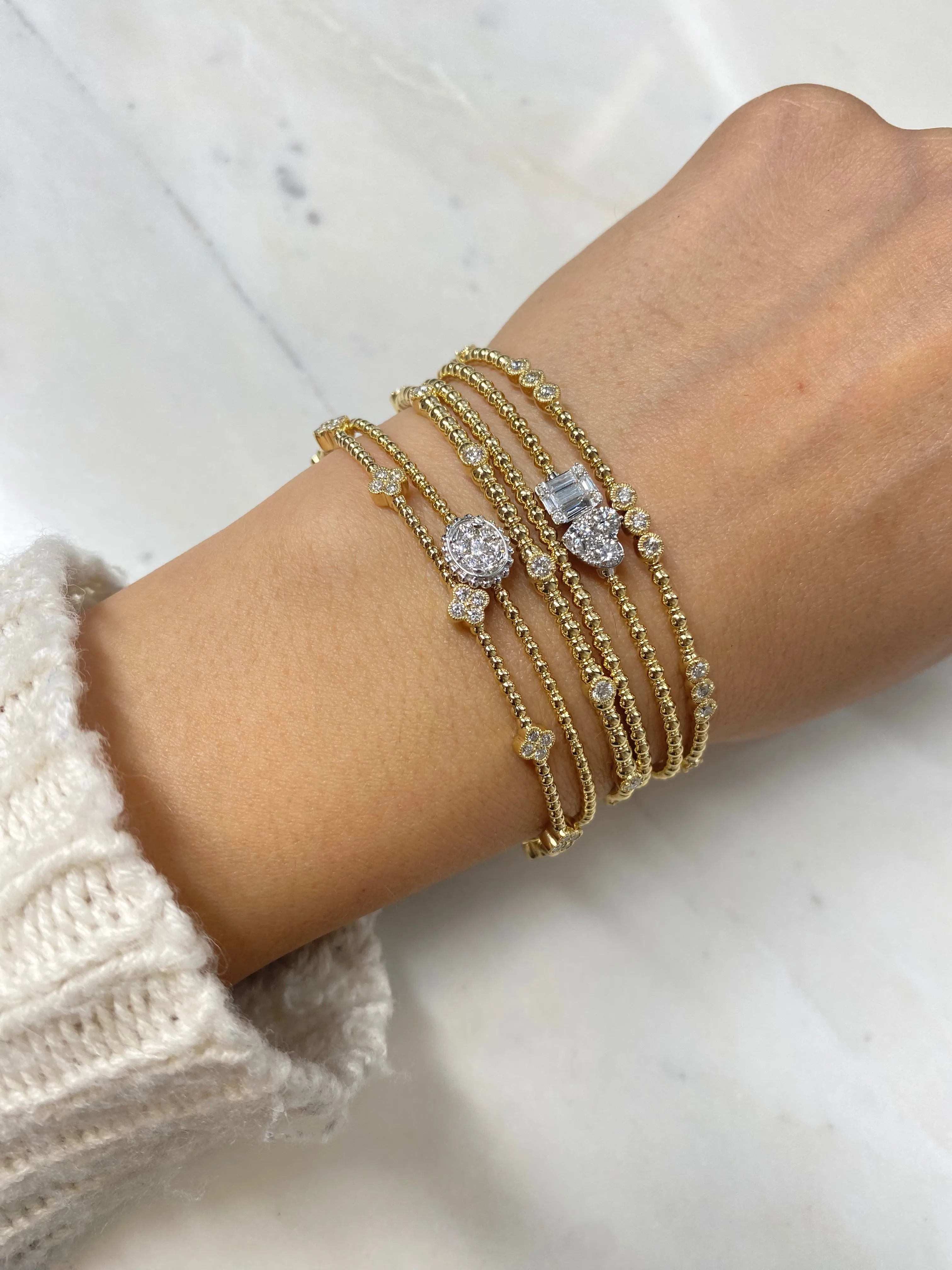 Siroo Diamond Clover Flex Bangle - 0.75ct