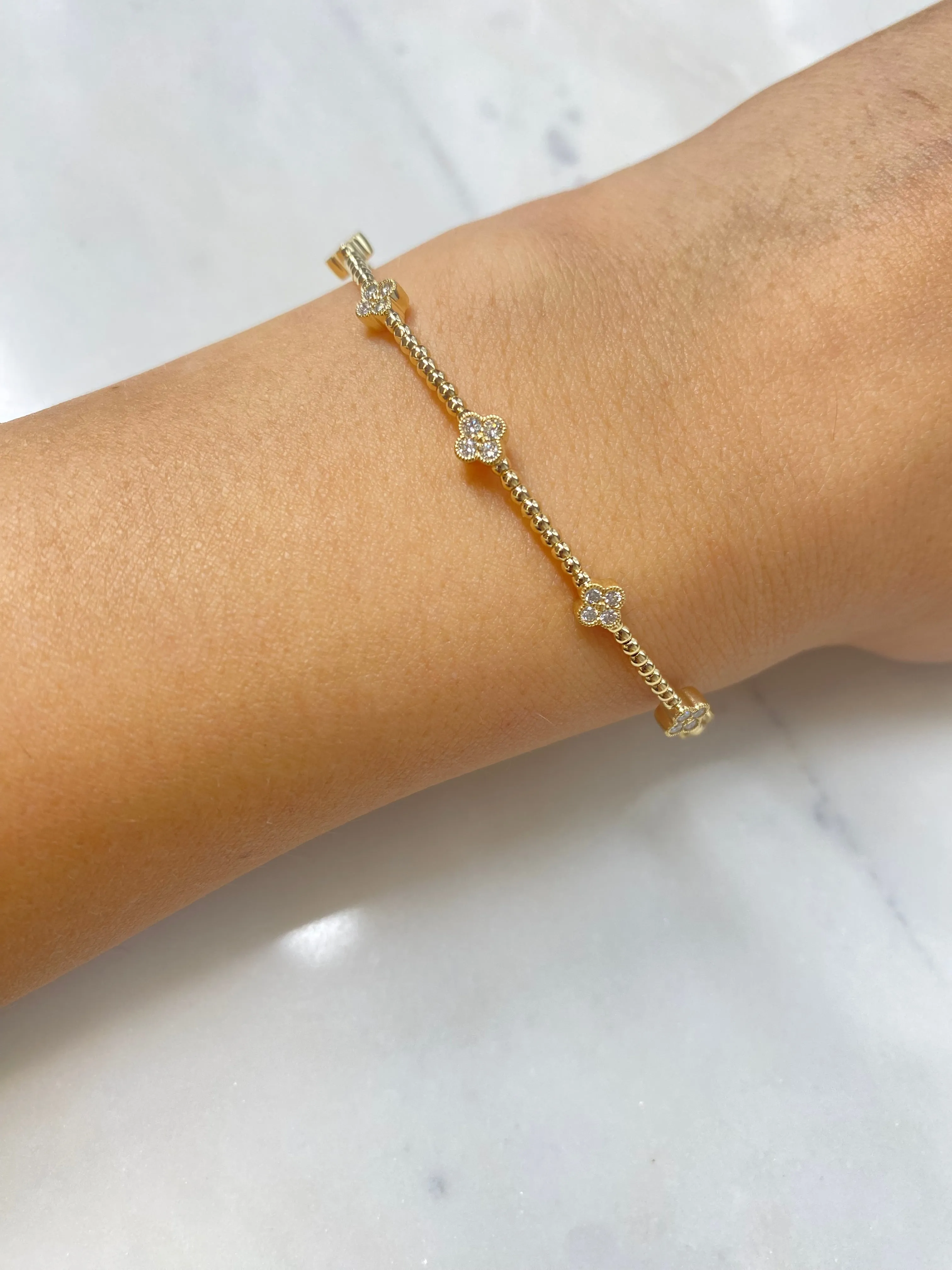 Siroo Diamond Clover Flex Bangle - 0.75ct