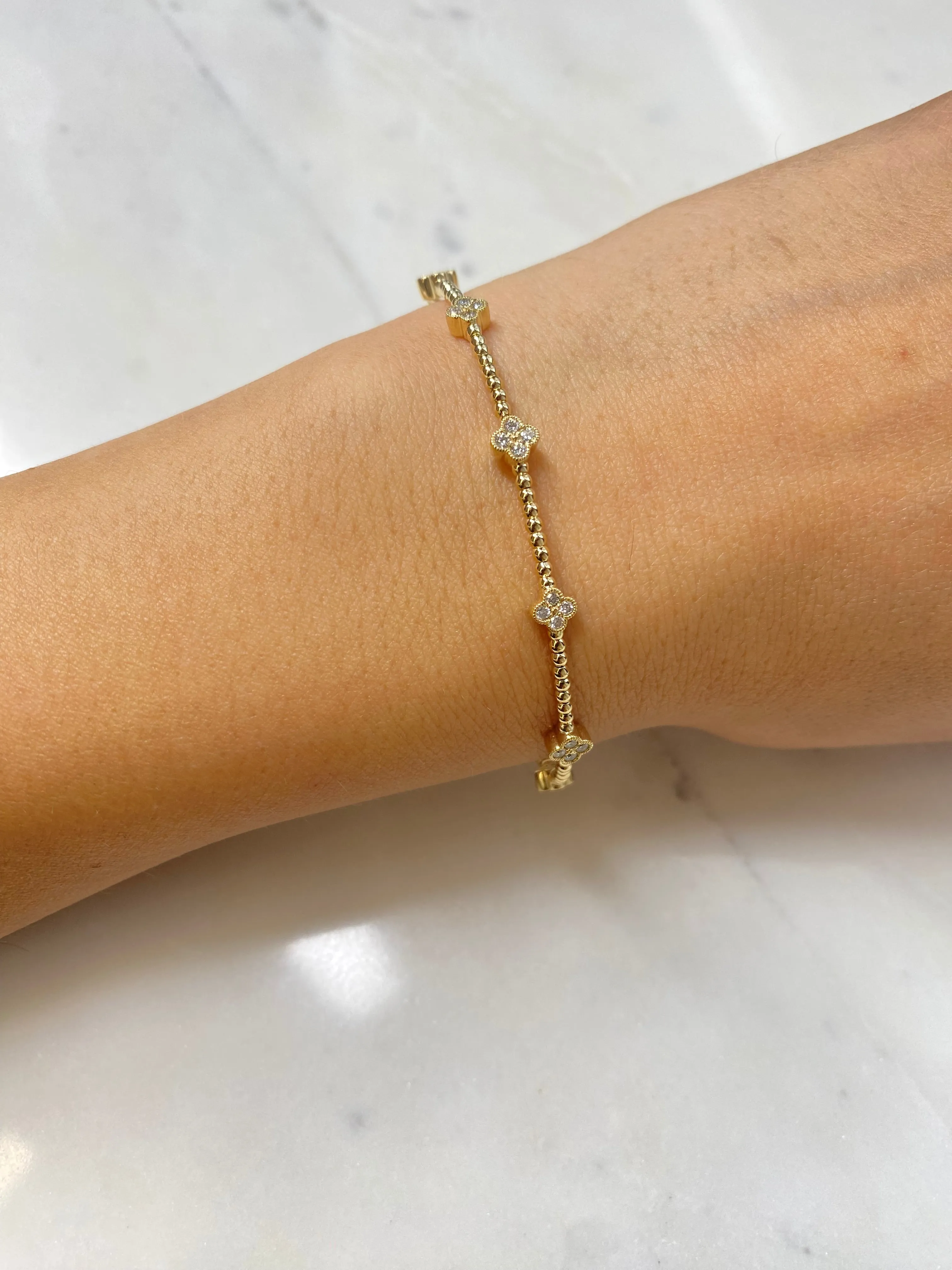 Siroo Diamond Clover Flex Bangle - 0.75ct
