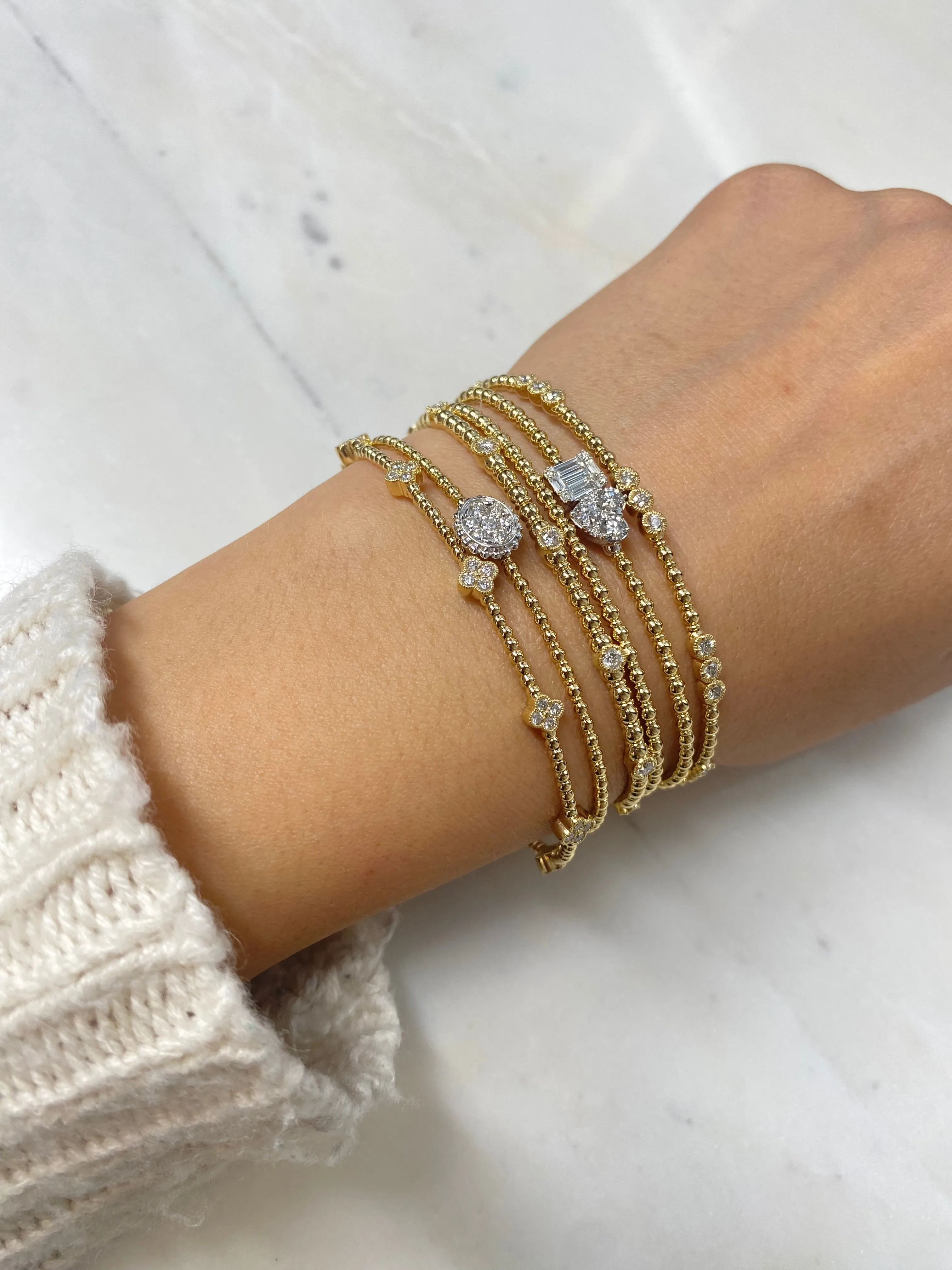 Siroo Diamond Clover Flex Bangle - 0.75ct