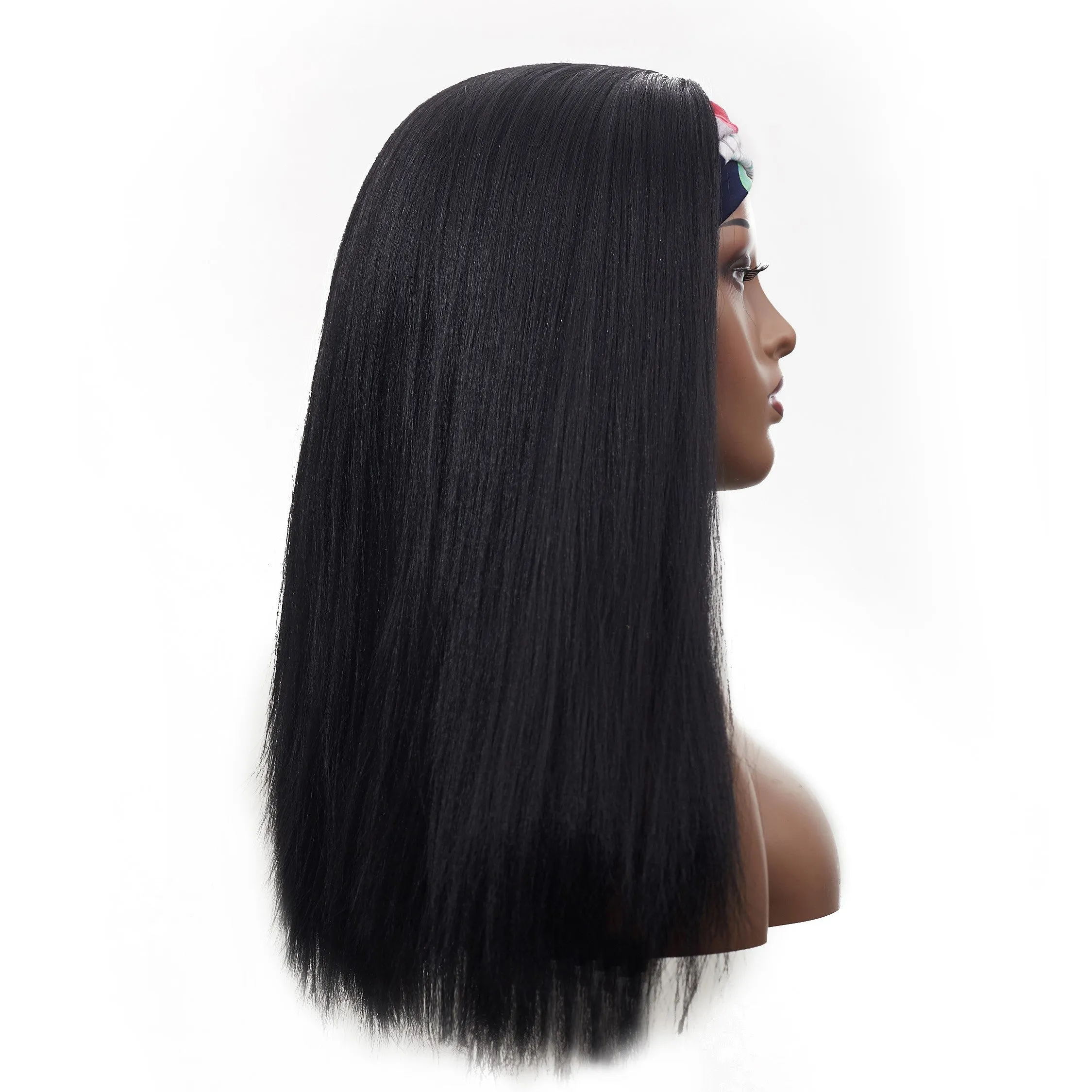 Skyla | Black Long Straight Synthetic Hair Yaki Headband Wig