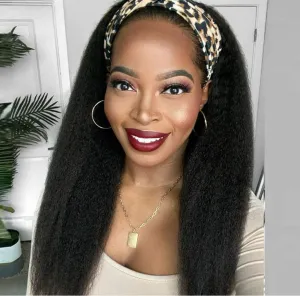 Skyla | Black Long Straight Synthetic Hair Yaki Headband Wig