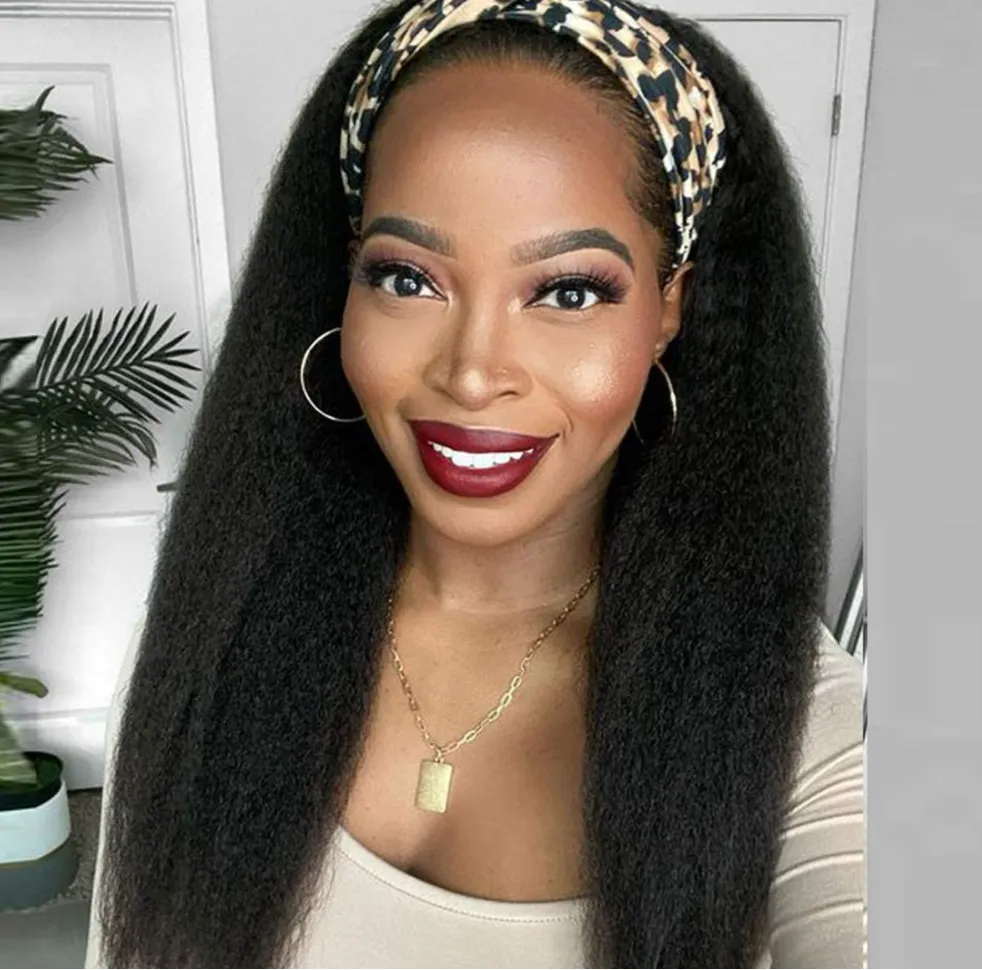Skyla | Black Long Straight Synthetic Hair Yaki Headband Wig