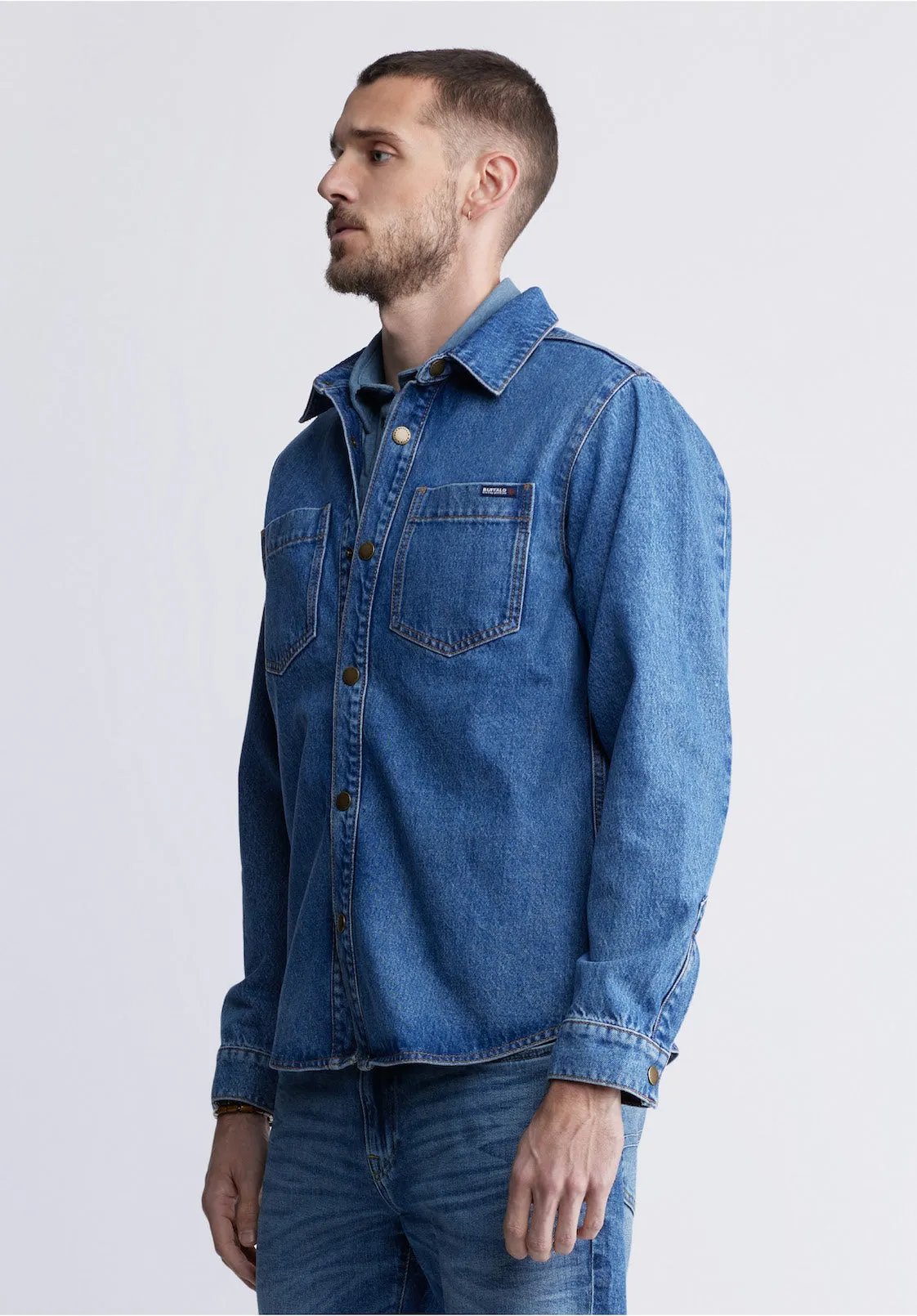 Sloan Men’s Long-Sleeve Denim Shirt in Authentic Blue - BM22976