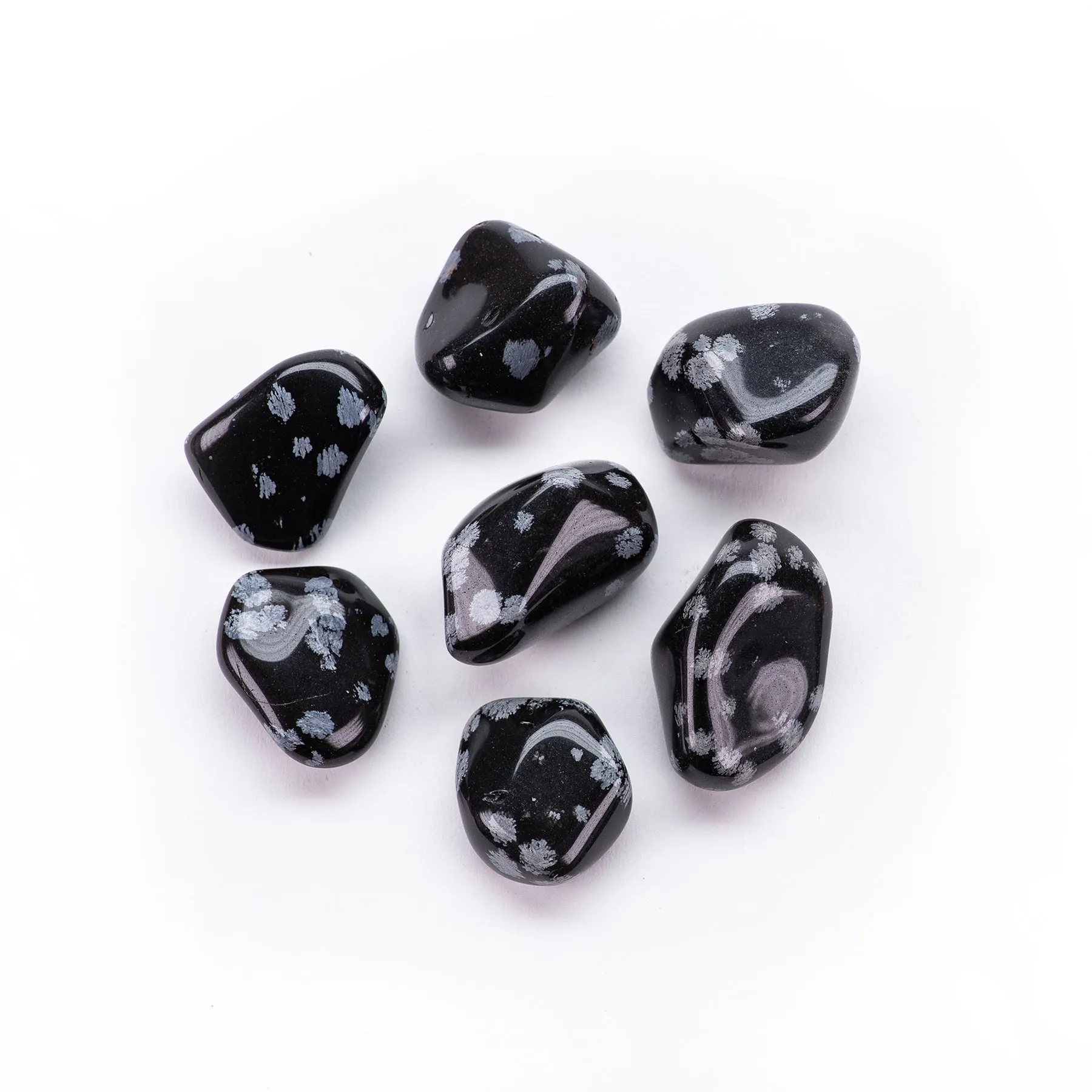 Snowflake Obsidian, tumbled, one piece