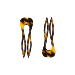 Sofia Small Dark Tortoiseshell Hair Pin Set