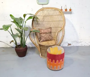 Solid Cylinder Shaped Kilim Stool