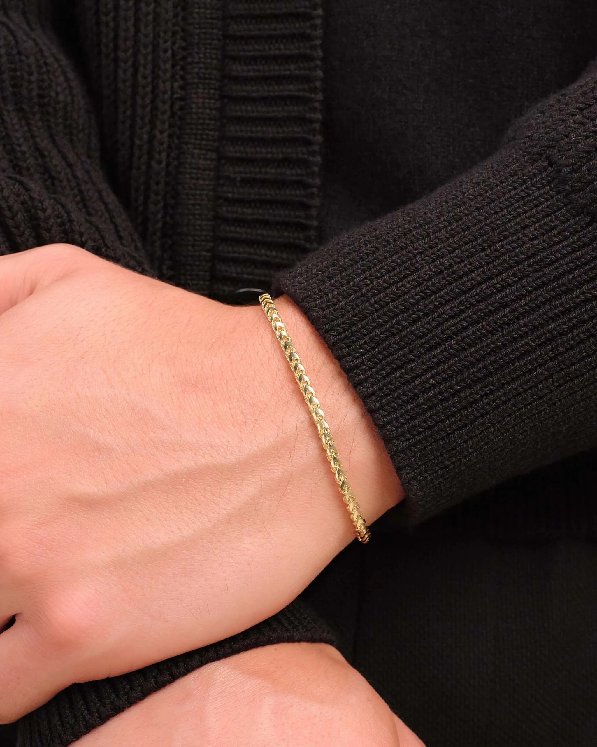 Solid Gold Franco Bracelet - 3mm