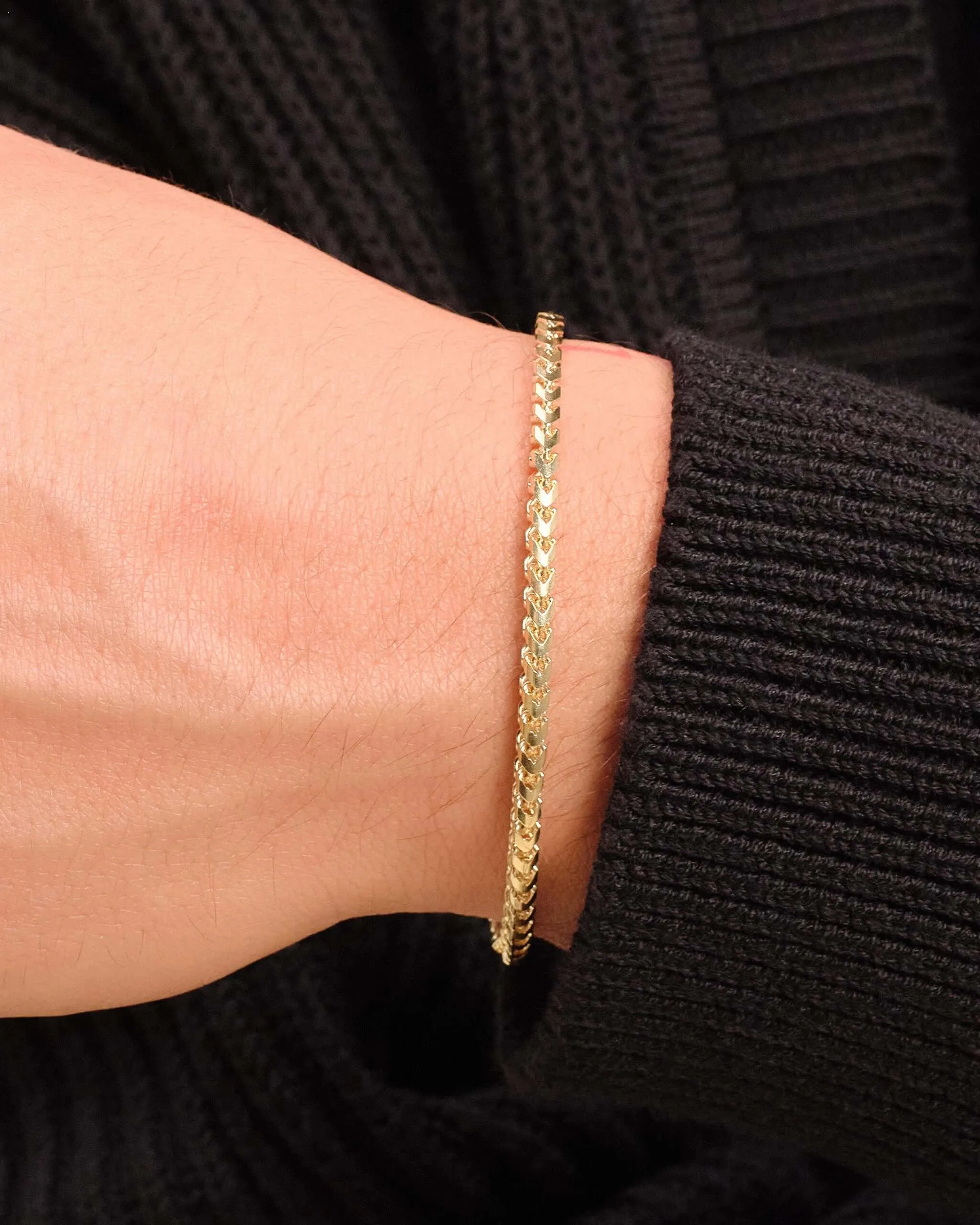 Solid Gold Franco Bracelet - 3mm