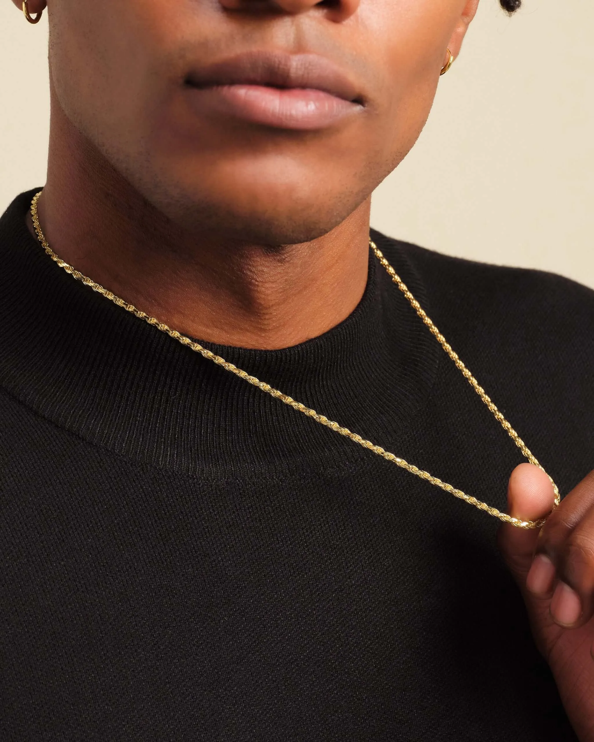 Solid Gold Rope Chain - 3mm