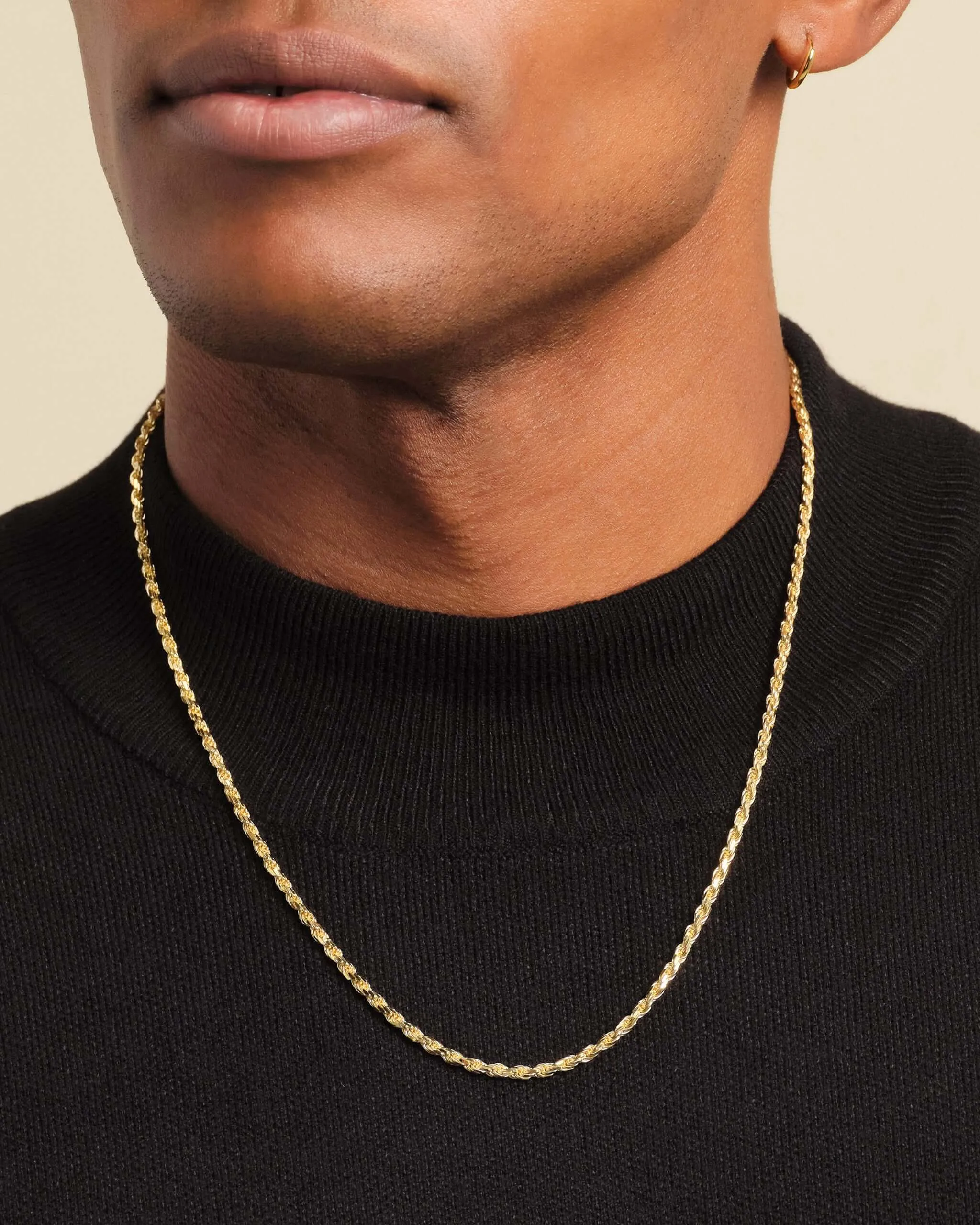 Solid Gold Rope Chain - 3mm