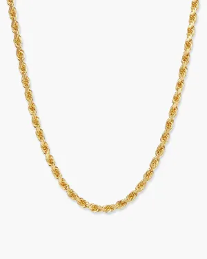 Solid Gold Rope Chain - 3mm