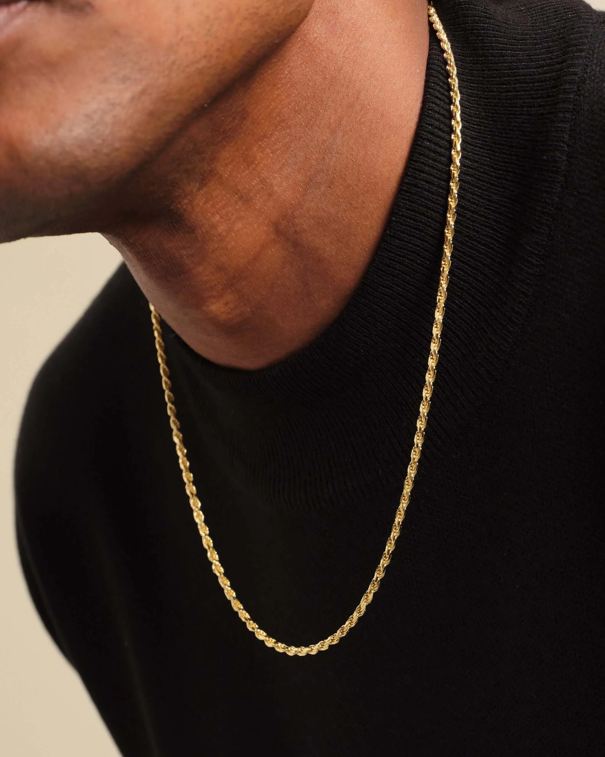 Solid Gold Rope Chain - 3mm
