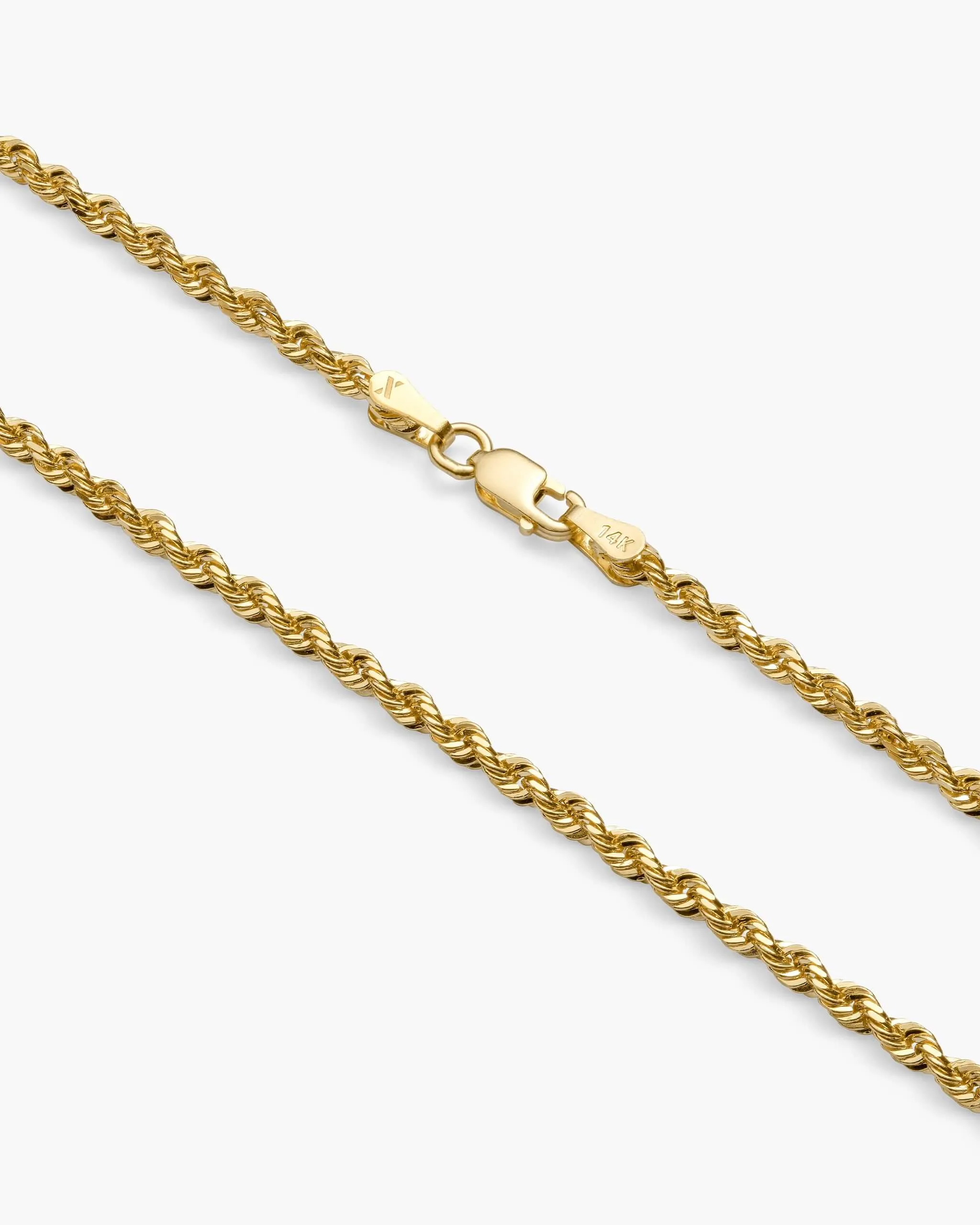 Solid Gold Rope Chain - 3mm
