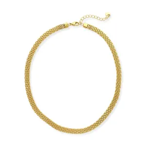 Stainless Steel Woven Necklace in Gold S1N015G