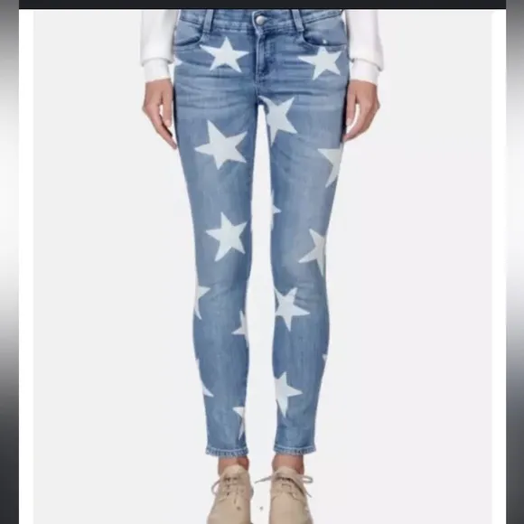 Stella McCartney star print mid rise skinny jeans women’s 24 / xs