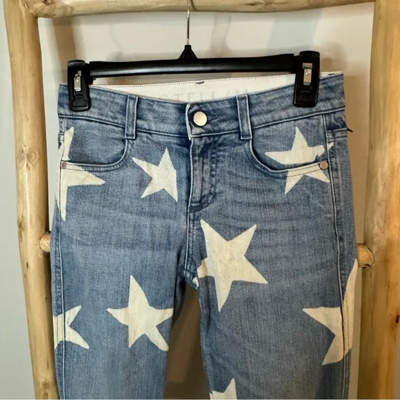 Stella McCartney star print mid rise skinny jeans women’s 24 / xs