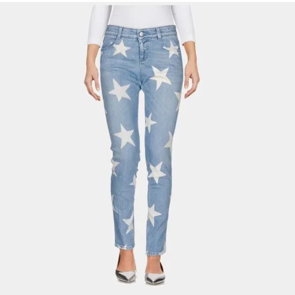 Stella McCartney star print mid rise skinny jeans women’s 24 / xs