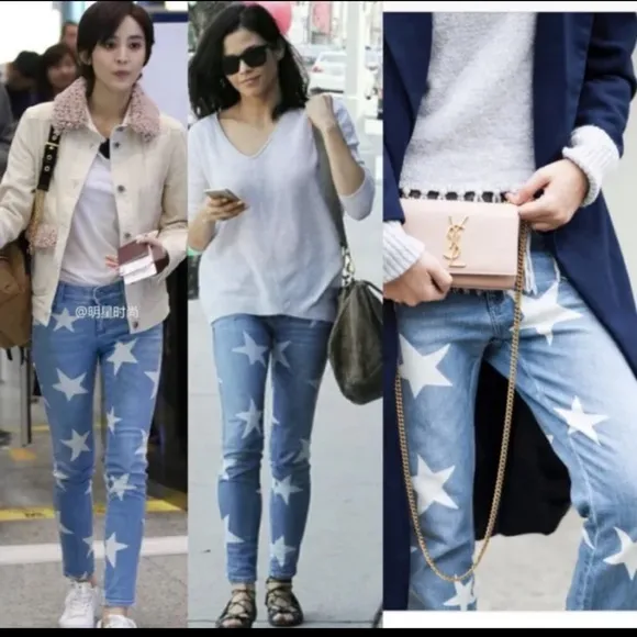 Stella McCartney star print mid rise skinny jeans women’s 24 / xs