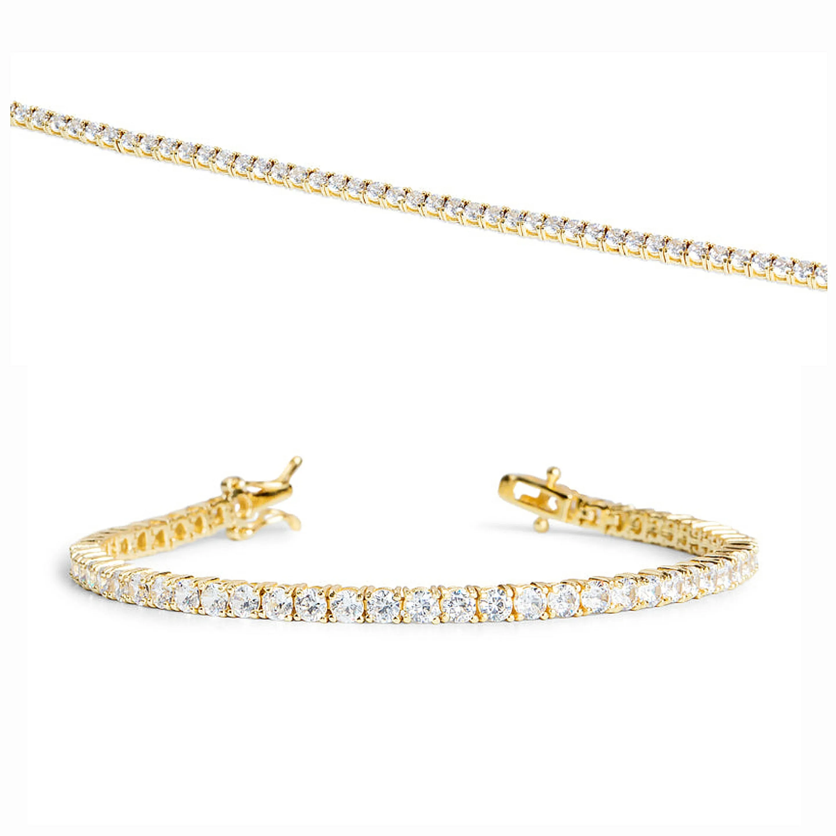 Sterling Silver 4mm Tennis Cubic Zirconia Bracelet - C390099