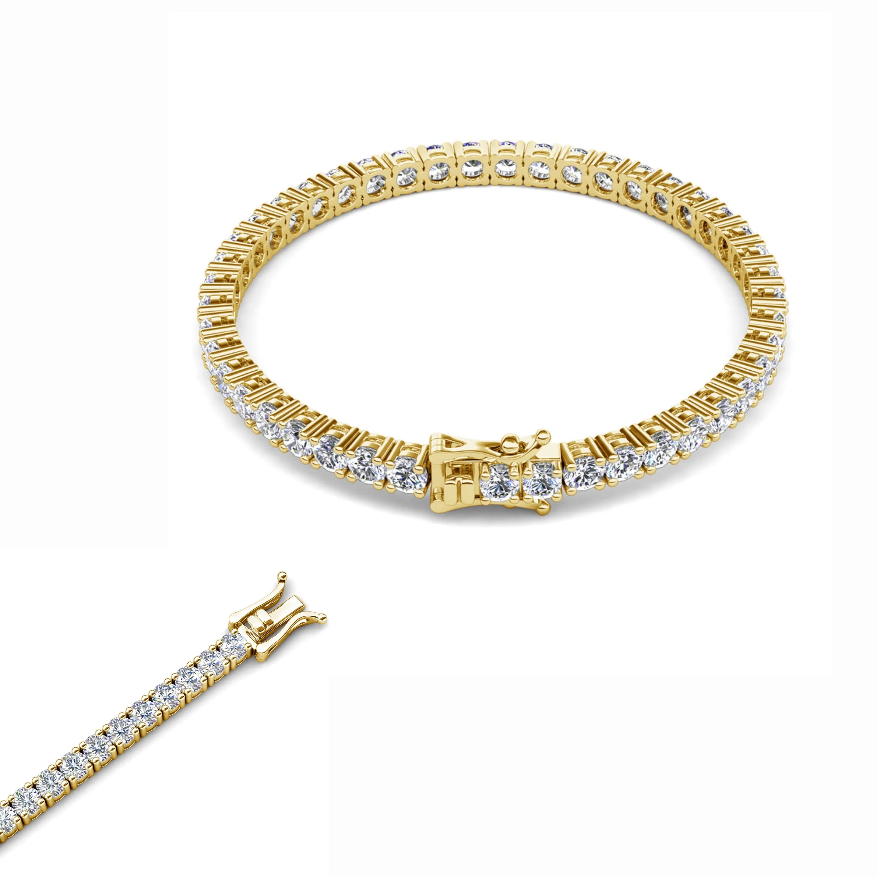 Sterling Silver 4mm Tennis Cubic Zirconia Bracelet - C390099