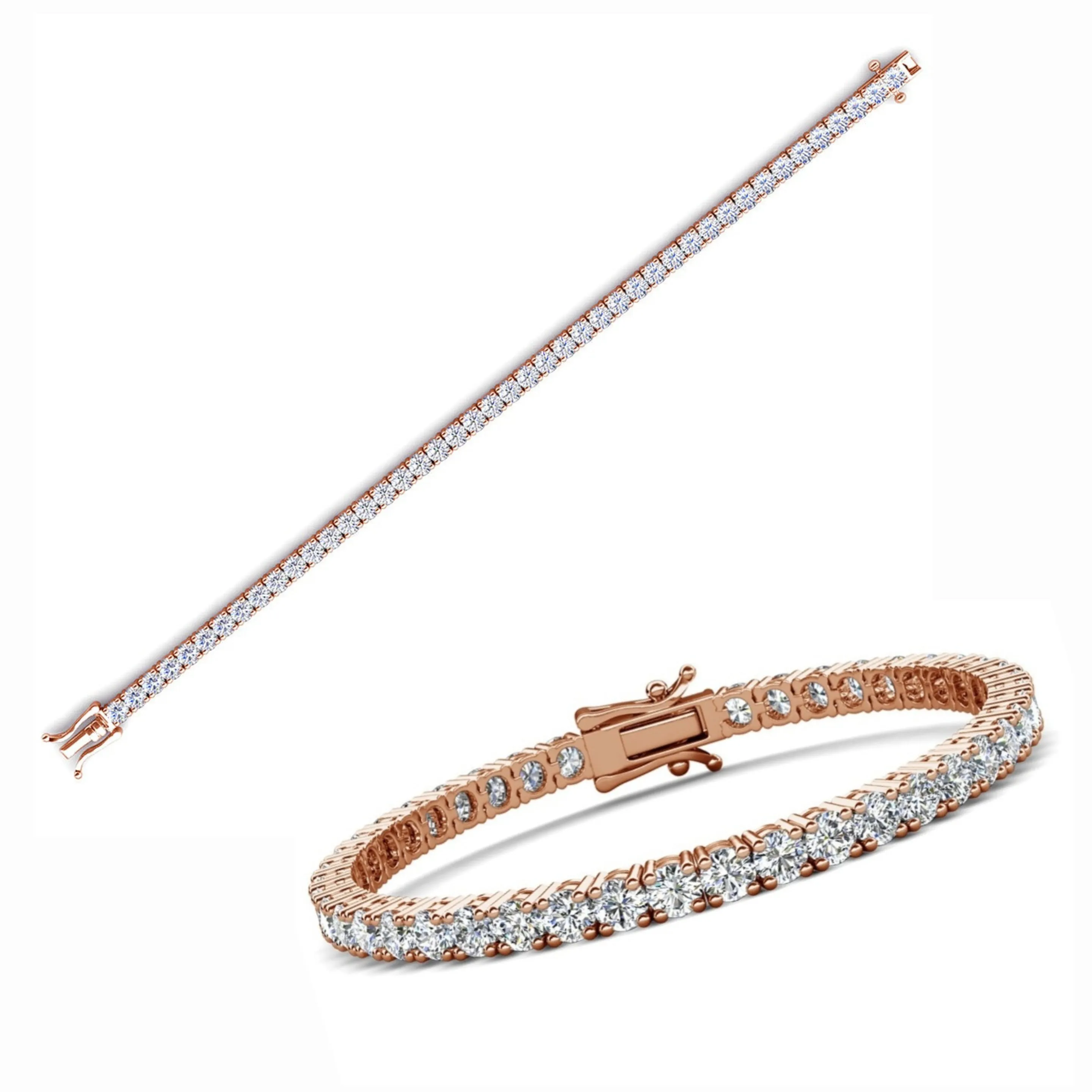 Sterling Silver 4mm Tennis Cubic Zirconia Bracelet - C390099