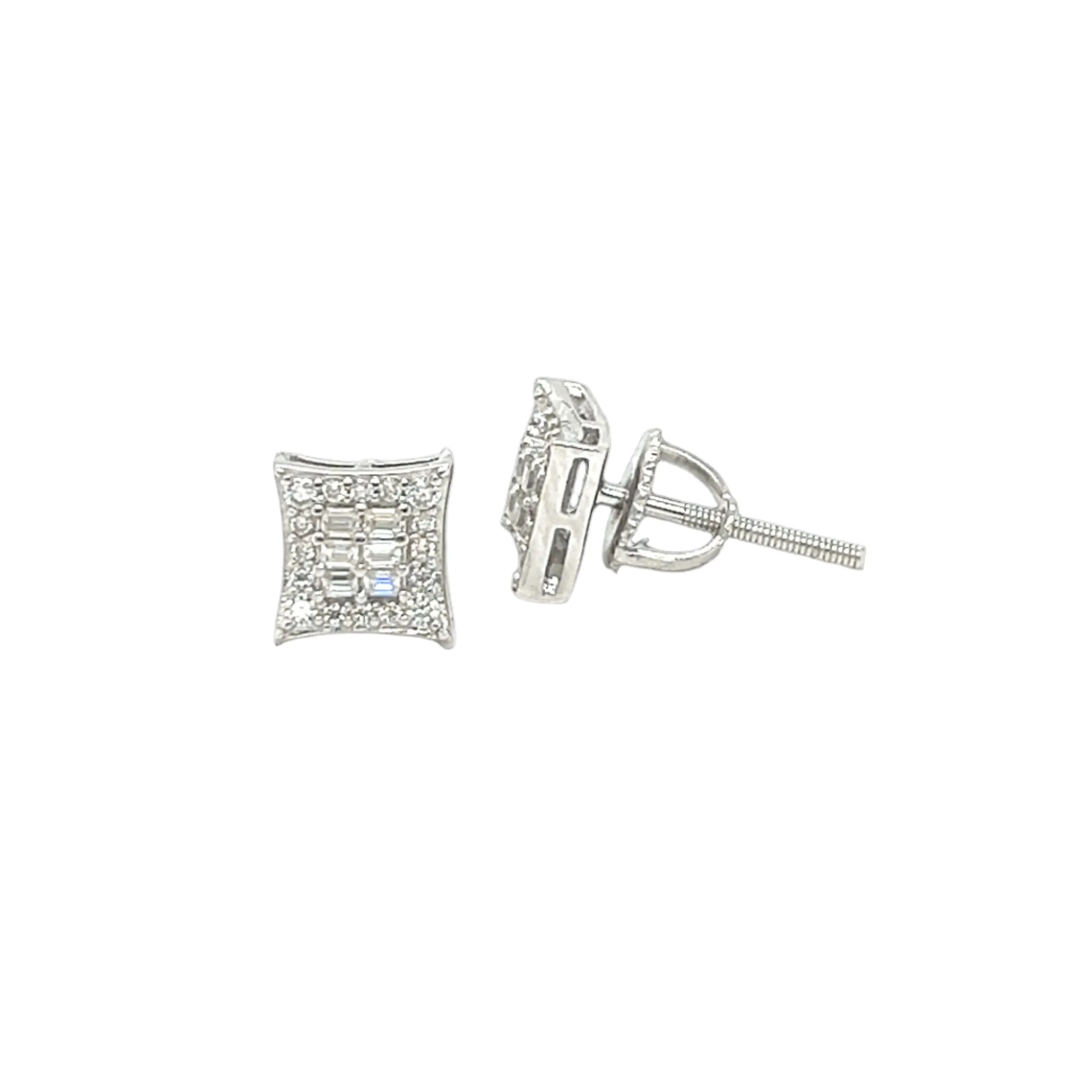 Sterling Silver Square MOISSANITE Earrings - M07099