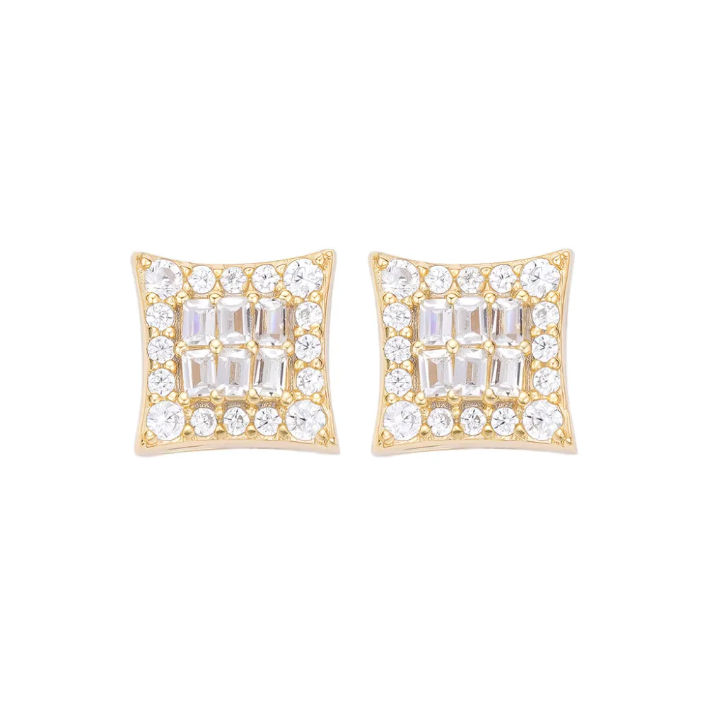 Sterling Silver Square MOISSANITE Earrings - M07099