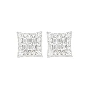 Sterling Silver Square MOISSANITE Earrings - M07099