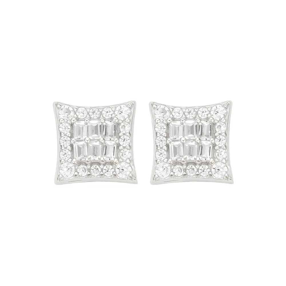 Sterling Silver Square MOISSANITE Earrings - M07099