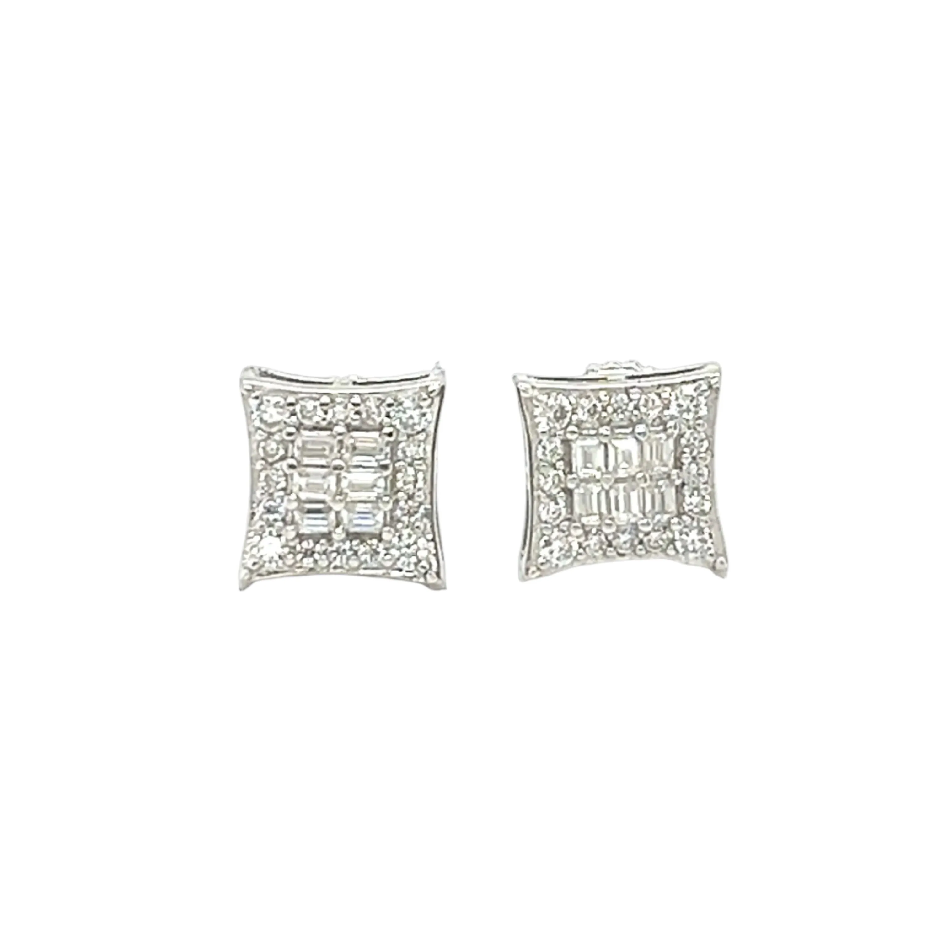 Sterling Silver Square MOISSANITE Earrings - M07099