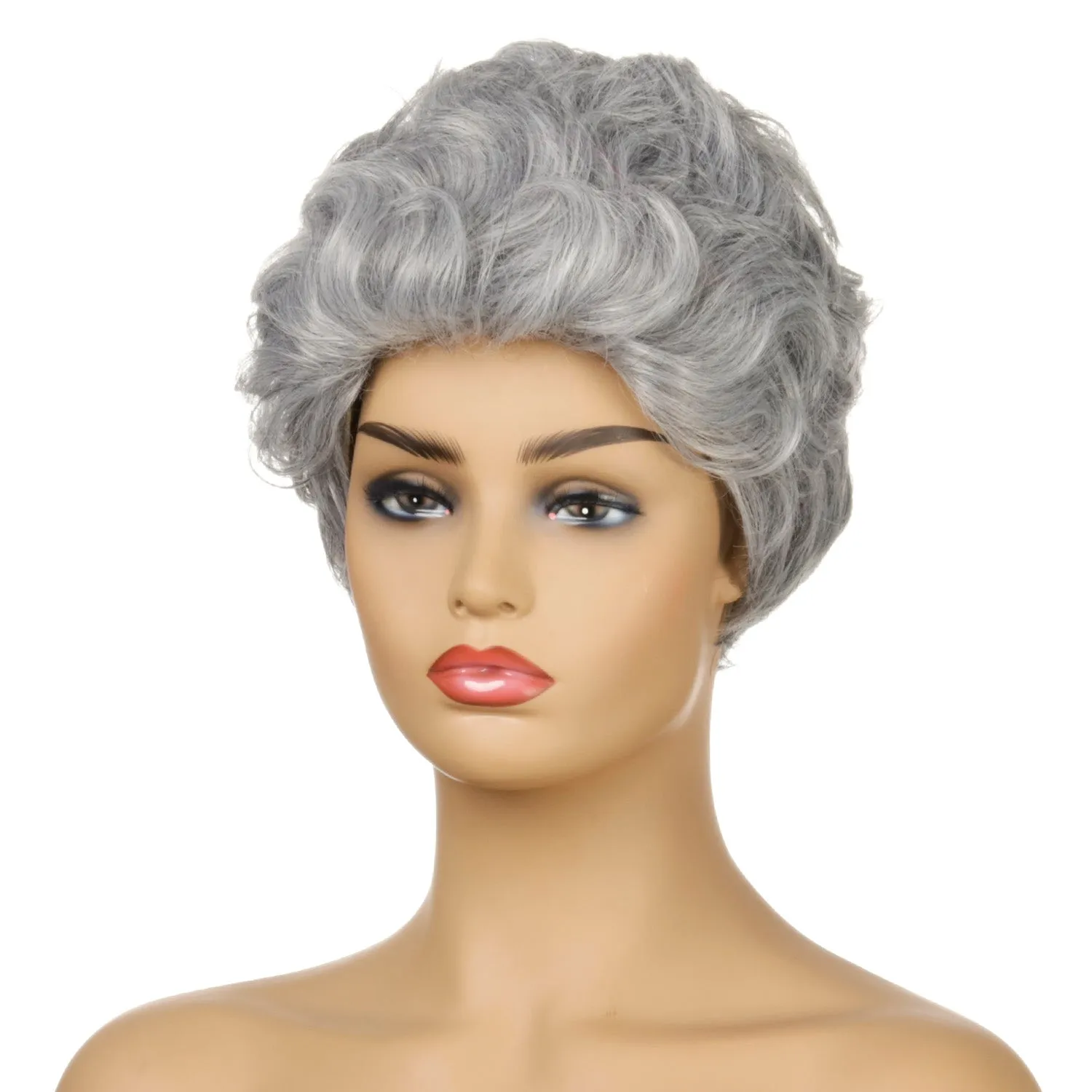 Sue | Grey Short Pixie Cut Curly Synthetic Hair Wig