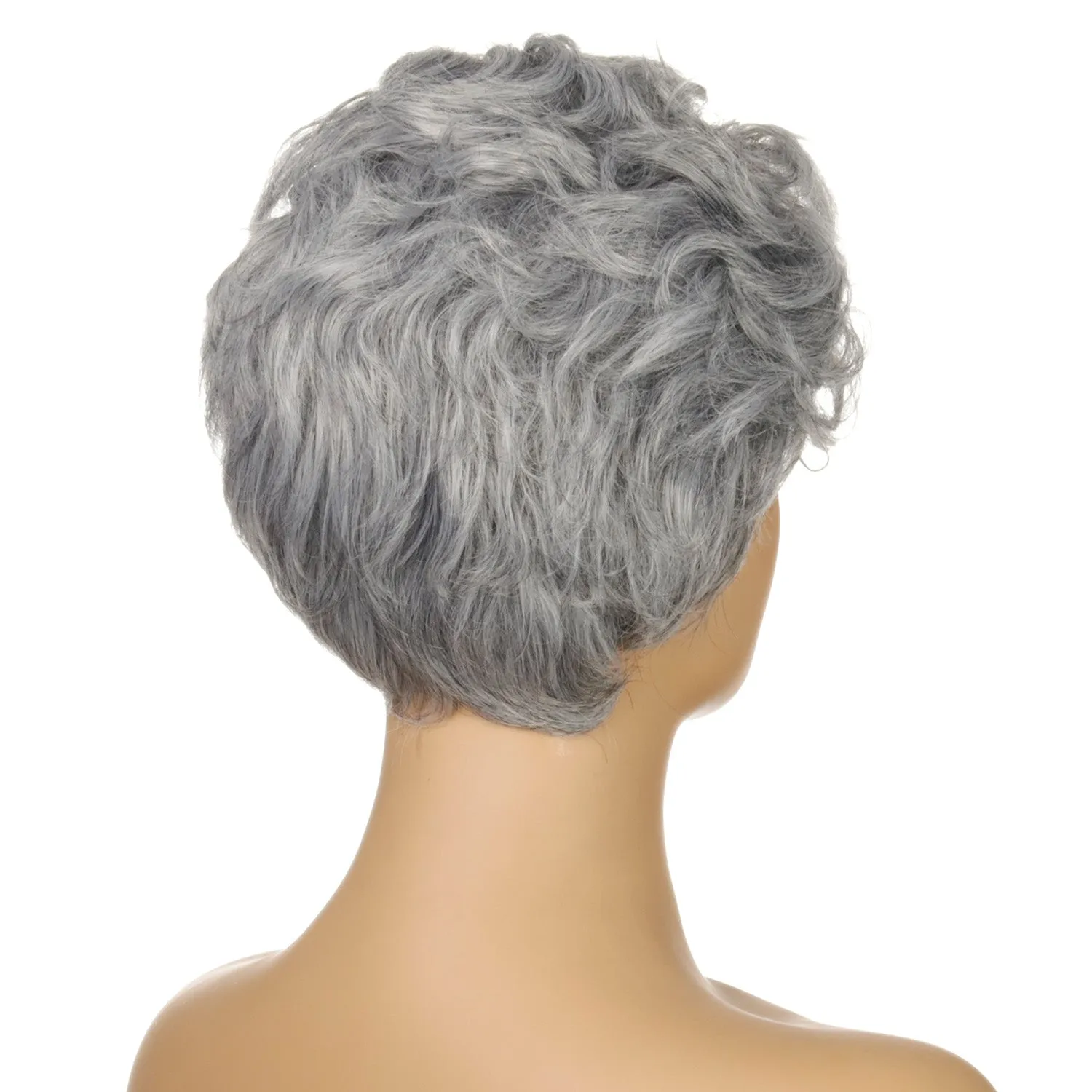 Sue | Grey Short Pixie Cut Curly Synthetic Hair Wig