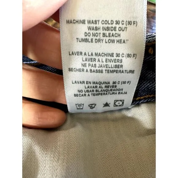 SUNDRY Women's Embroidered Love Rainbow Cropped Denim Jeans Blue Size 27